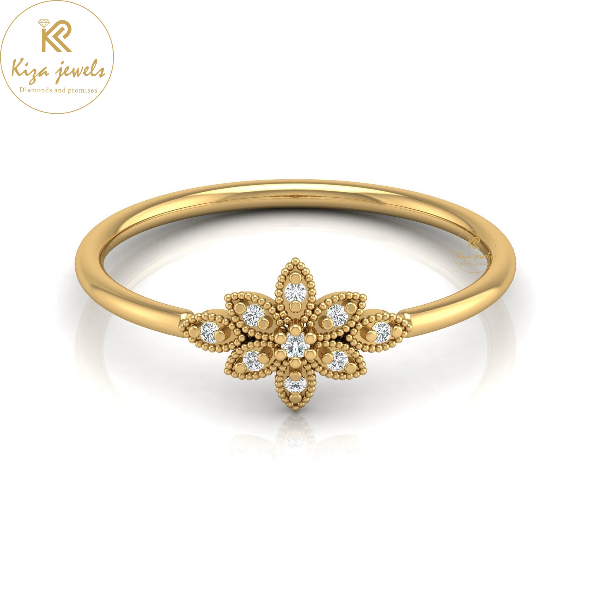 0.04 TDW Round Cut Minimalist Diamond Ring