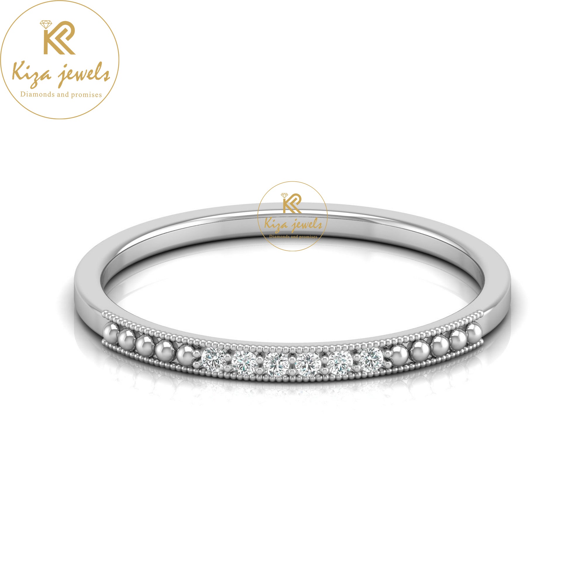 0.04 TDW Round Cut Minimalist Diamond Ring