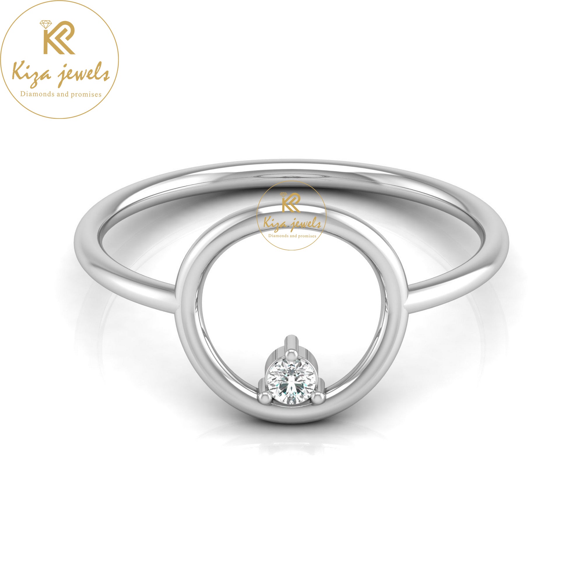 0.04 TDW Round Cut Minimalist Diamond Ring