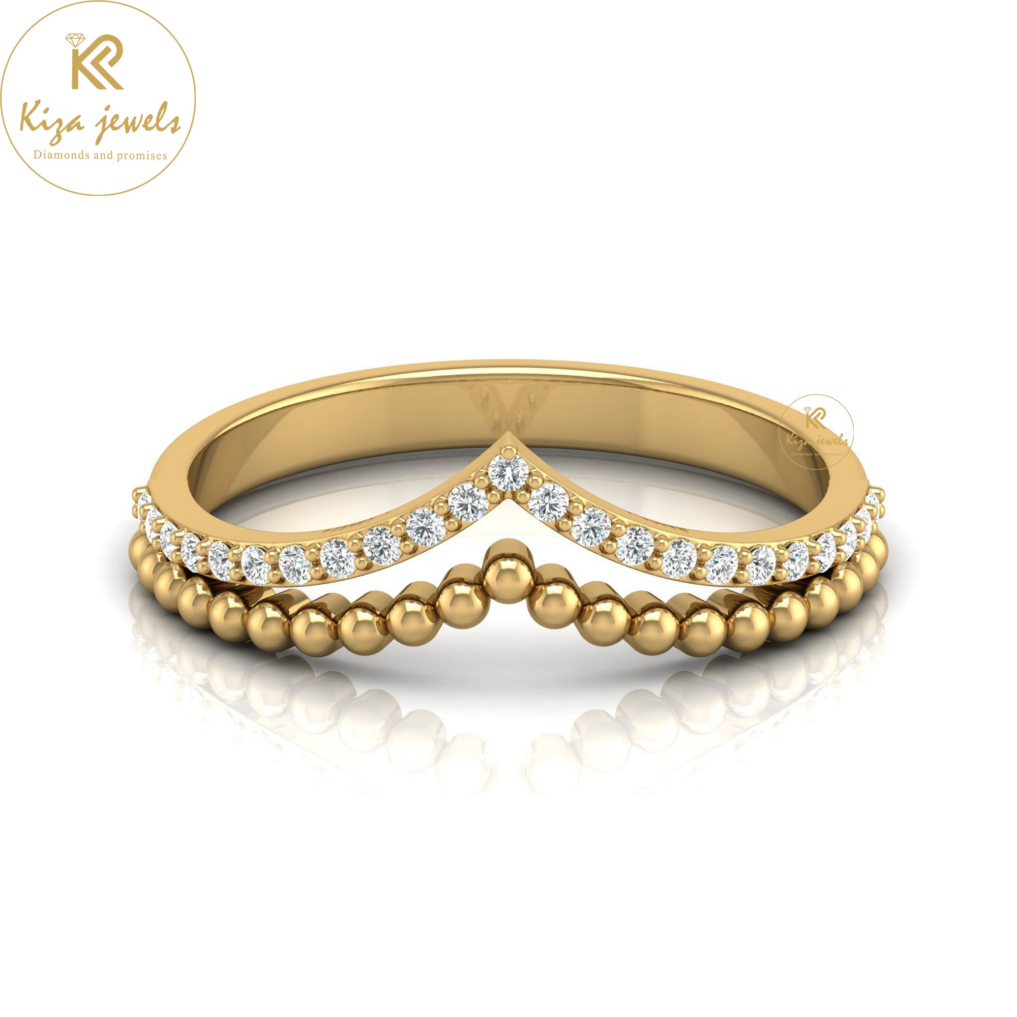 0.11 TDW Round Cut Minimalist Diamond Ring