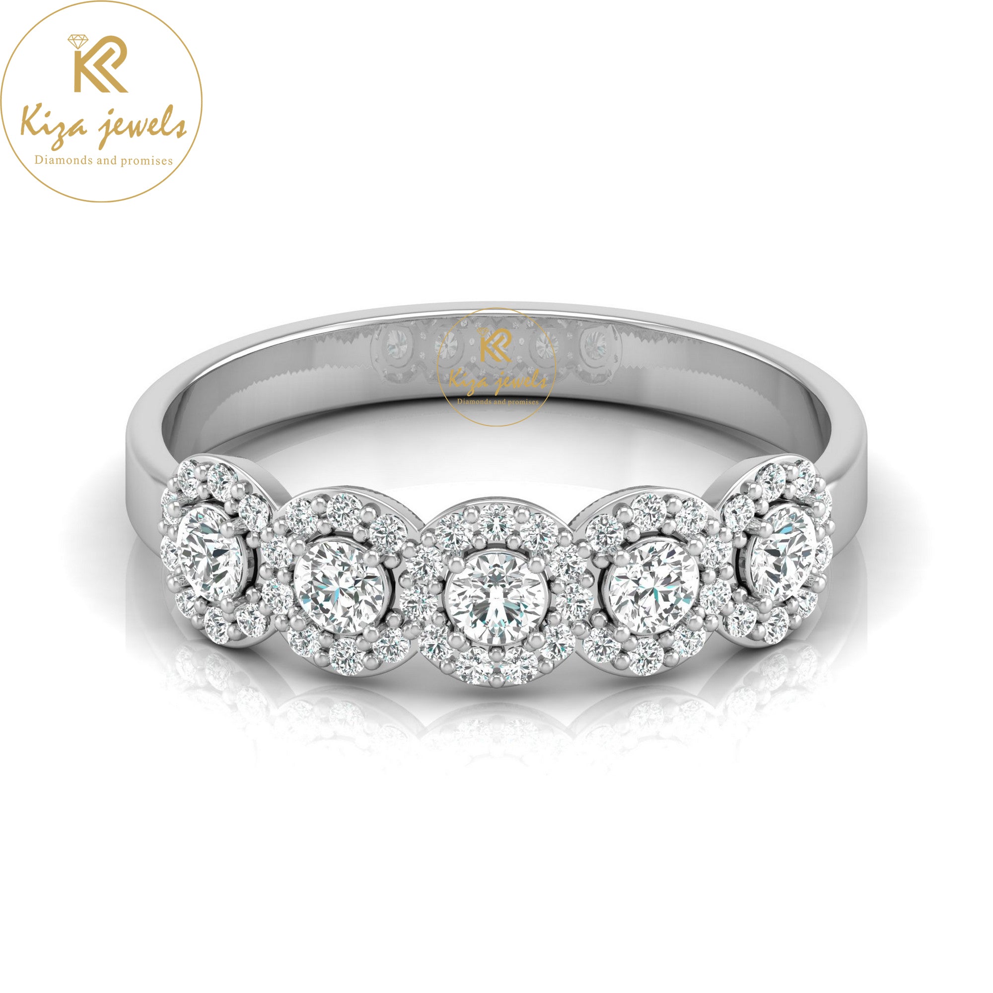 0.45 TDW Round Cut Minimalist Diamond Ring