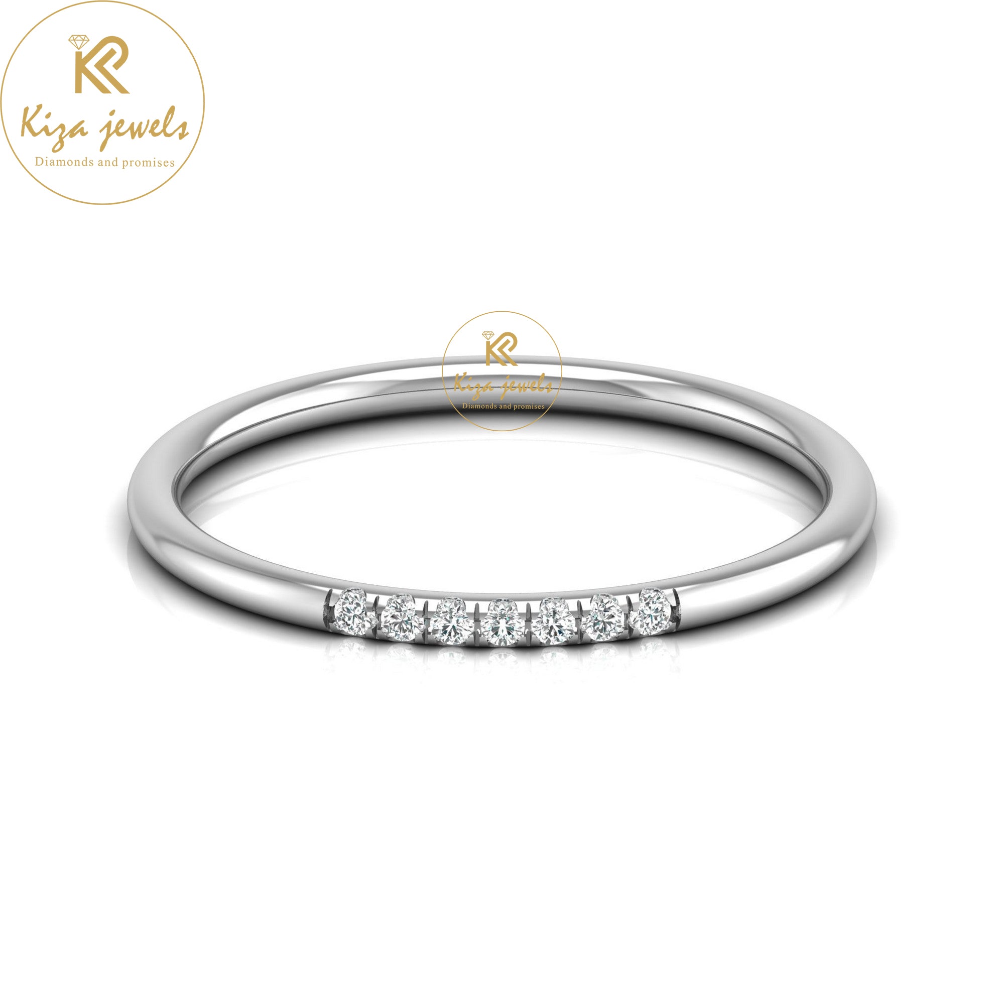 0.05 TDW Round Cut Minimalist Diamond Ring