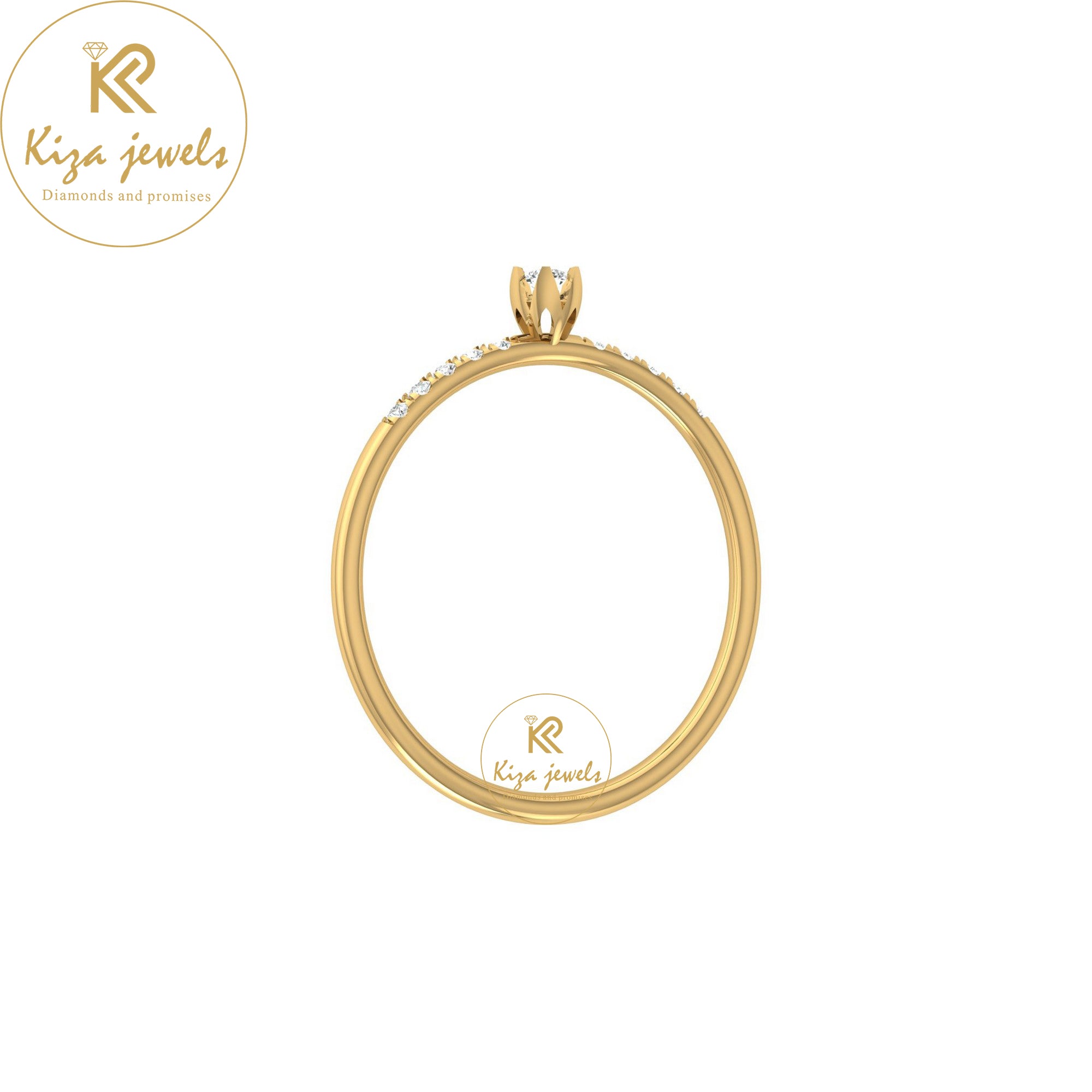 0.08 TDW Round Cut Minimalist Diamond Ring