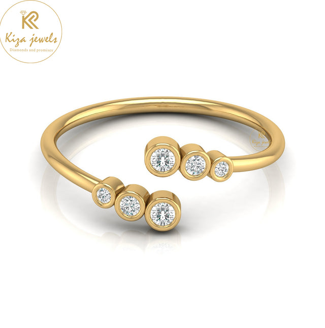 0.11 TDW Round Cut Minimalist Diamond Ring