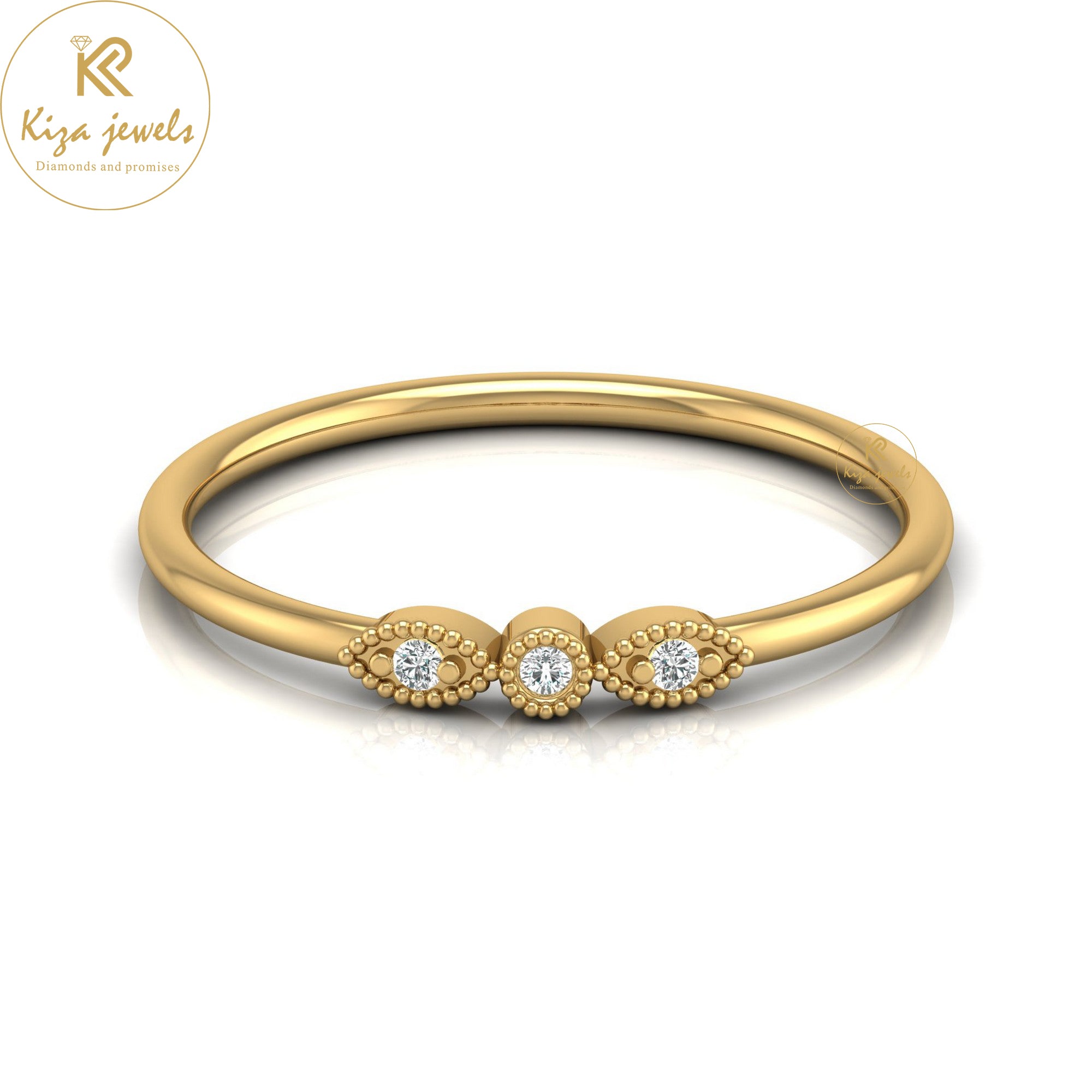 0.02 TDW Round Cut Minimalist Diamond Ring