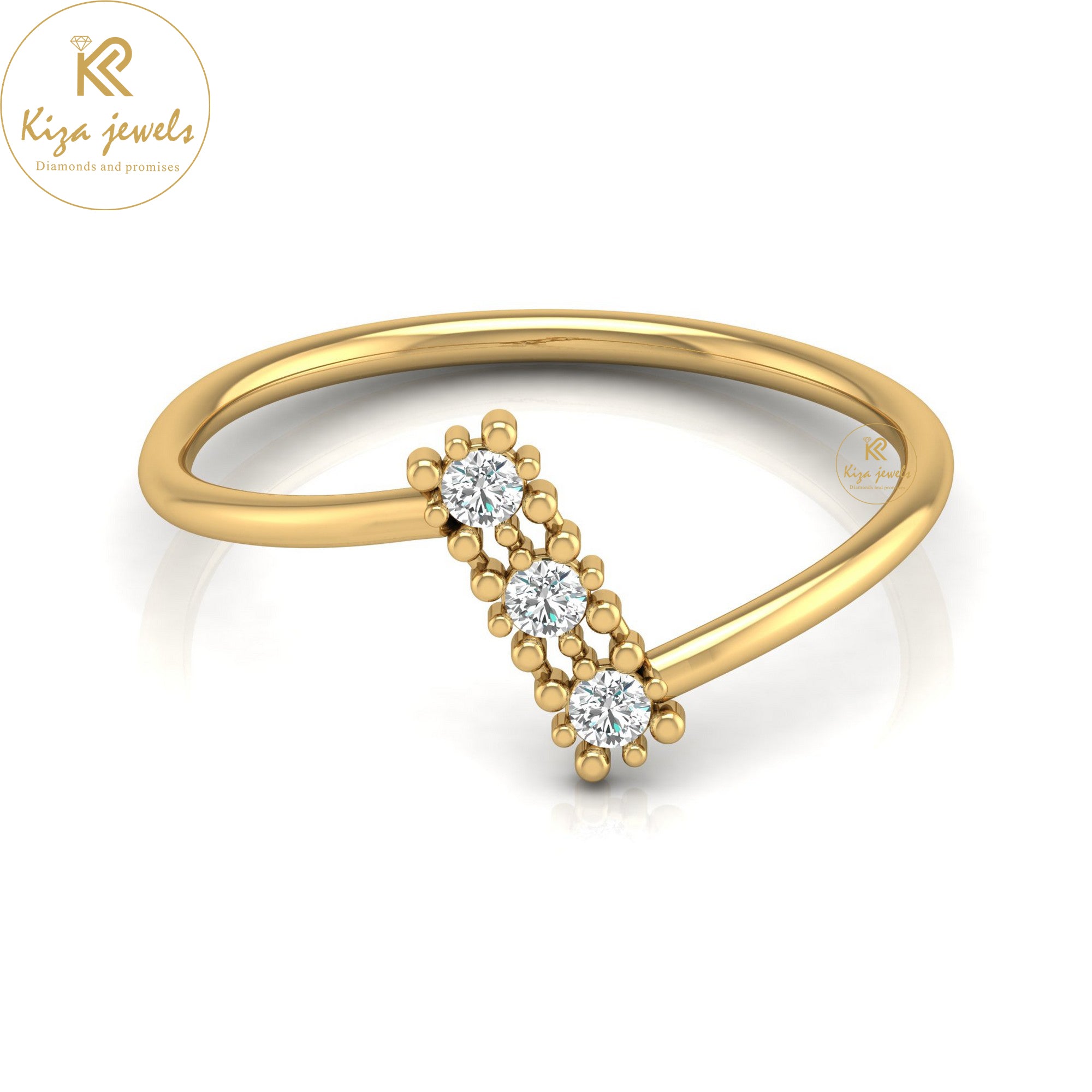 0.09 TDW Round Cut Minimalist Diamond Ring