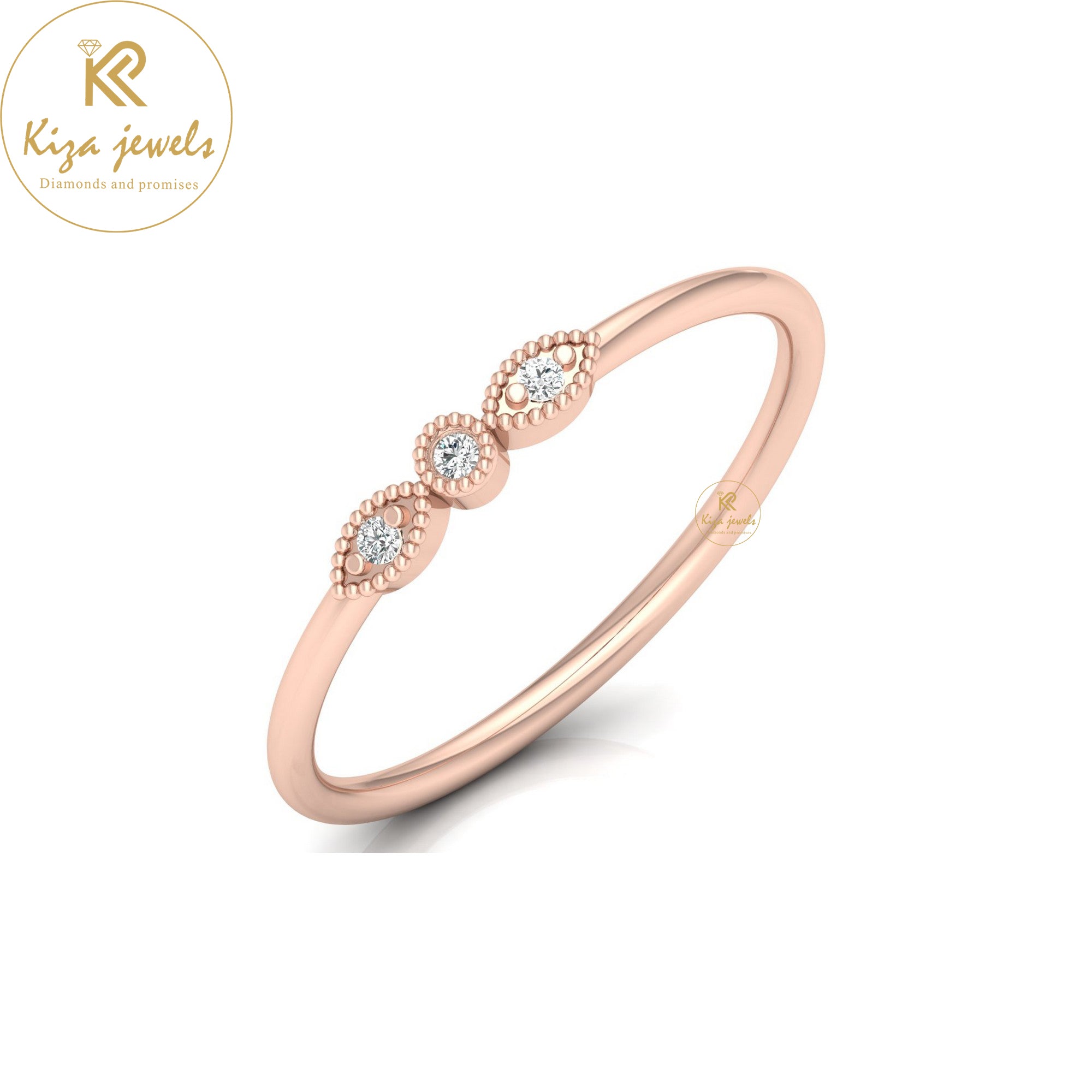 0.02 TDW Round Cut Minimalist Diamond Ring