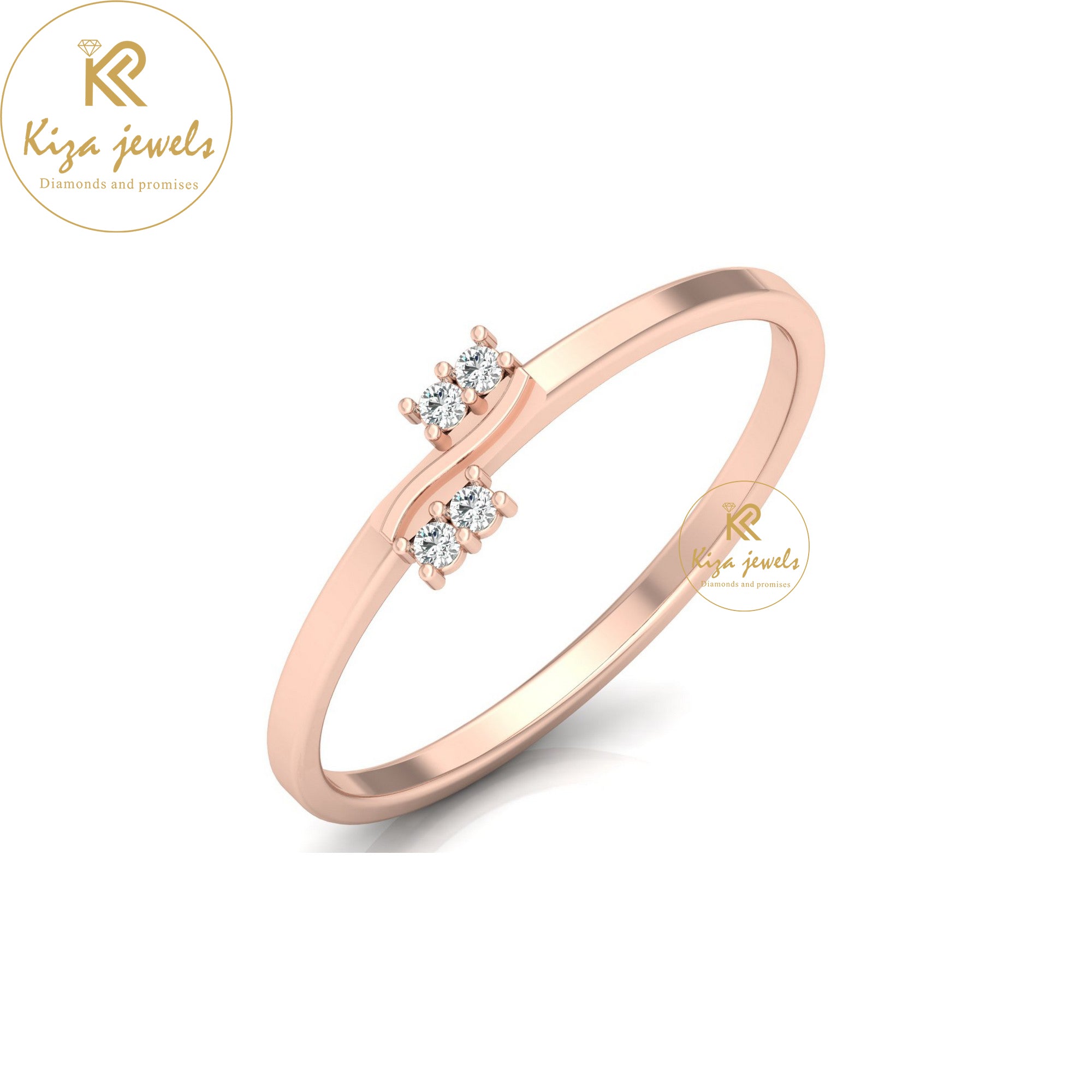 0.033 TDW Round Cut Minimalist Diamond Ring