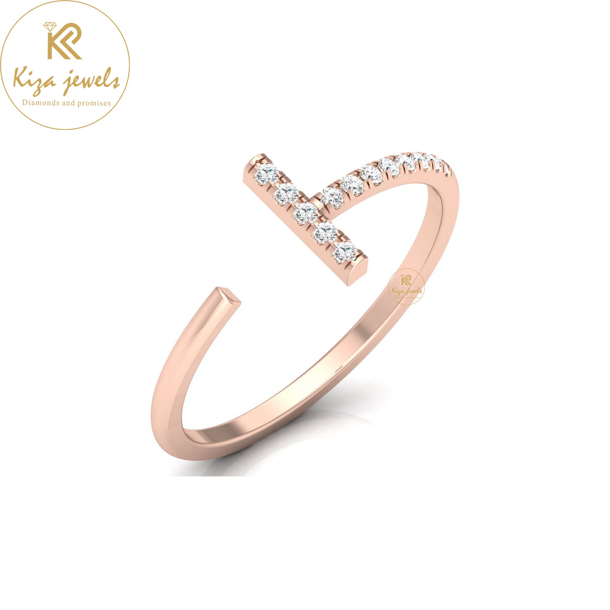 0.08 TDW Round Cut Minimalist Diamond Ring