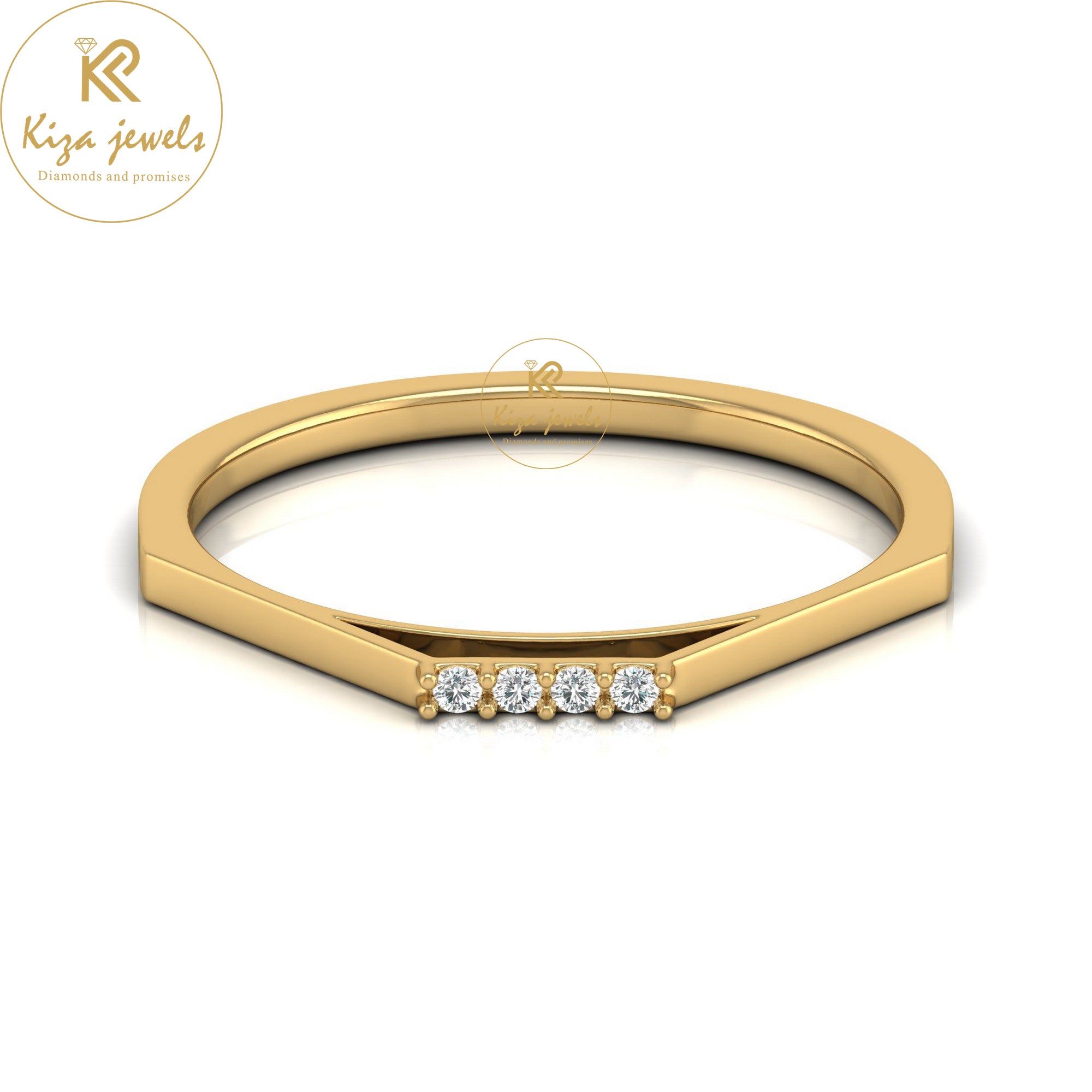 0.03 TDW Round Cut Minimalist Diamond Ring