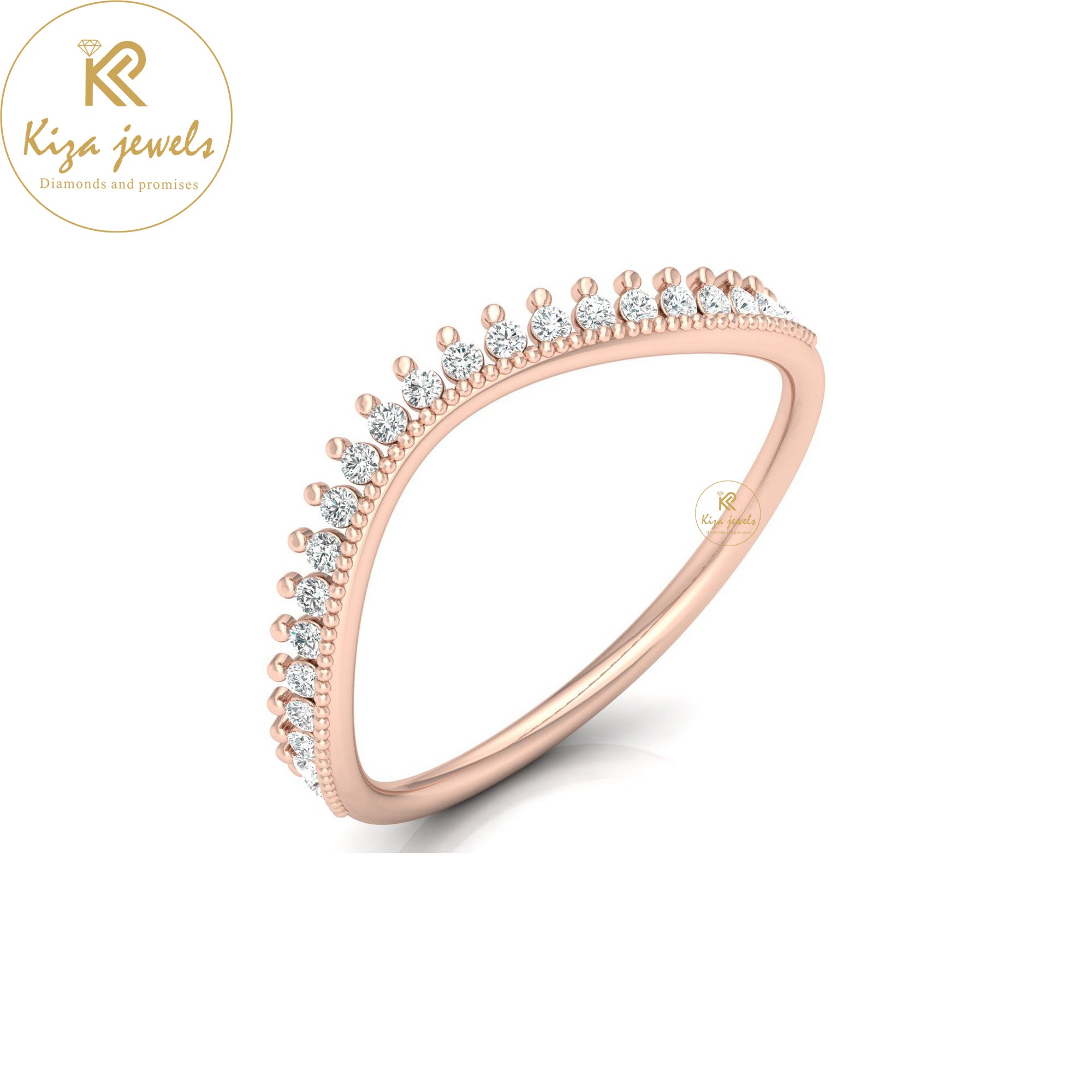 0.14 TDW Round Cut Minimalist Diamond Ring