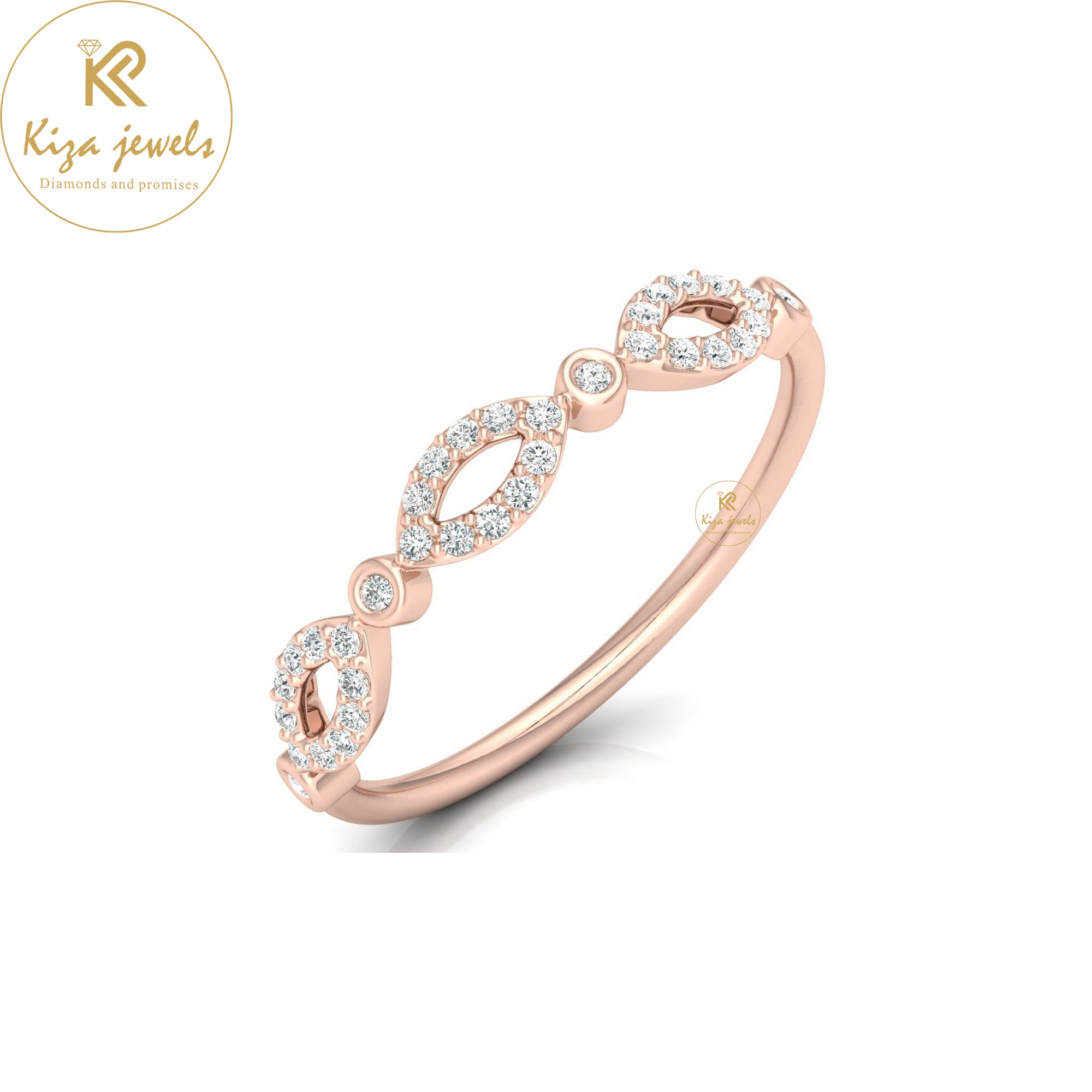 0.13 TDW Round Cut Minimalist Diamond Ring