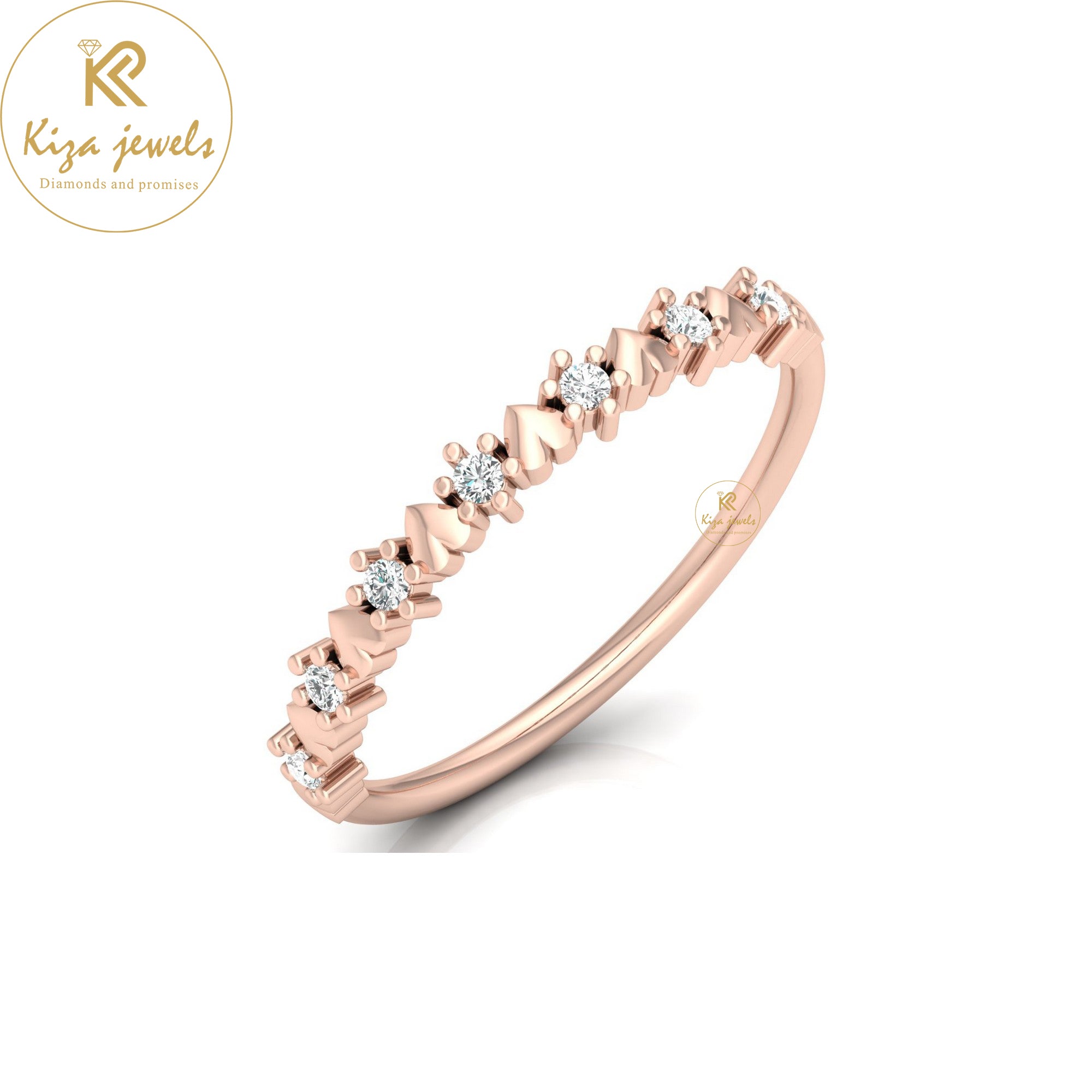 0.09 TDW Round Cut Minimalist Diamond Ring