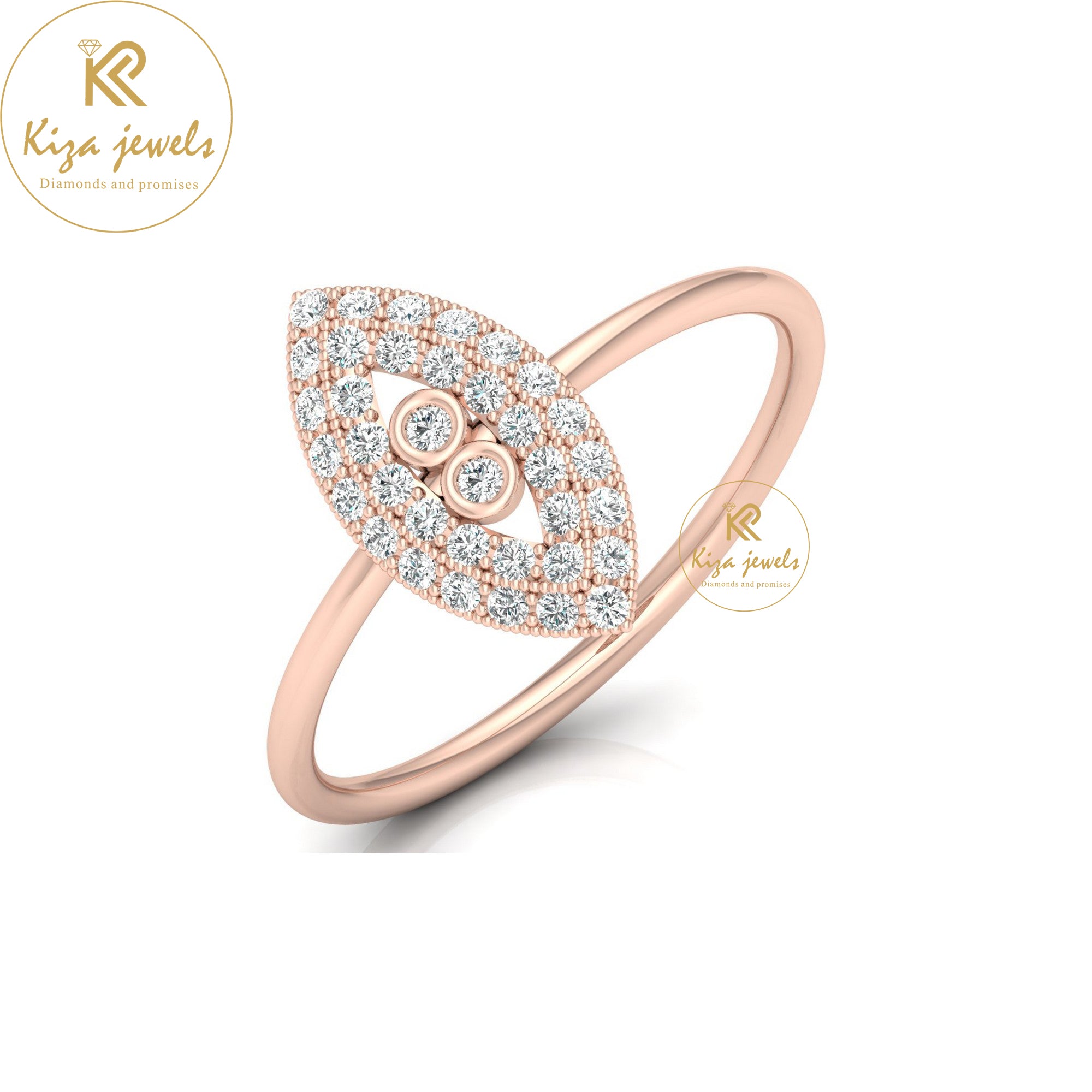 0.24 TDW Round Cut Minimalist Diamond Ring