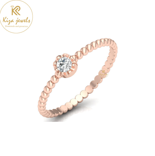 0.10 TDW Round Cut Minimalist Diamond Ring