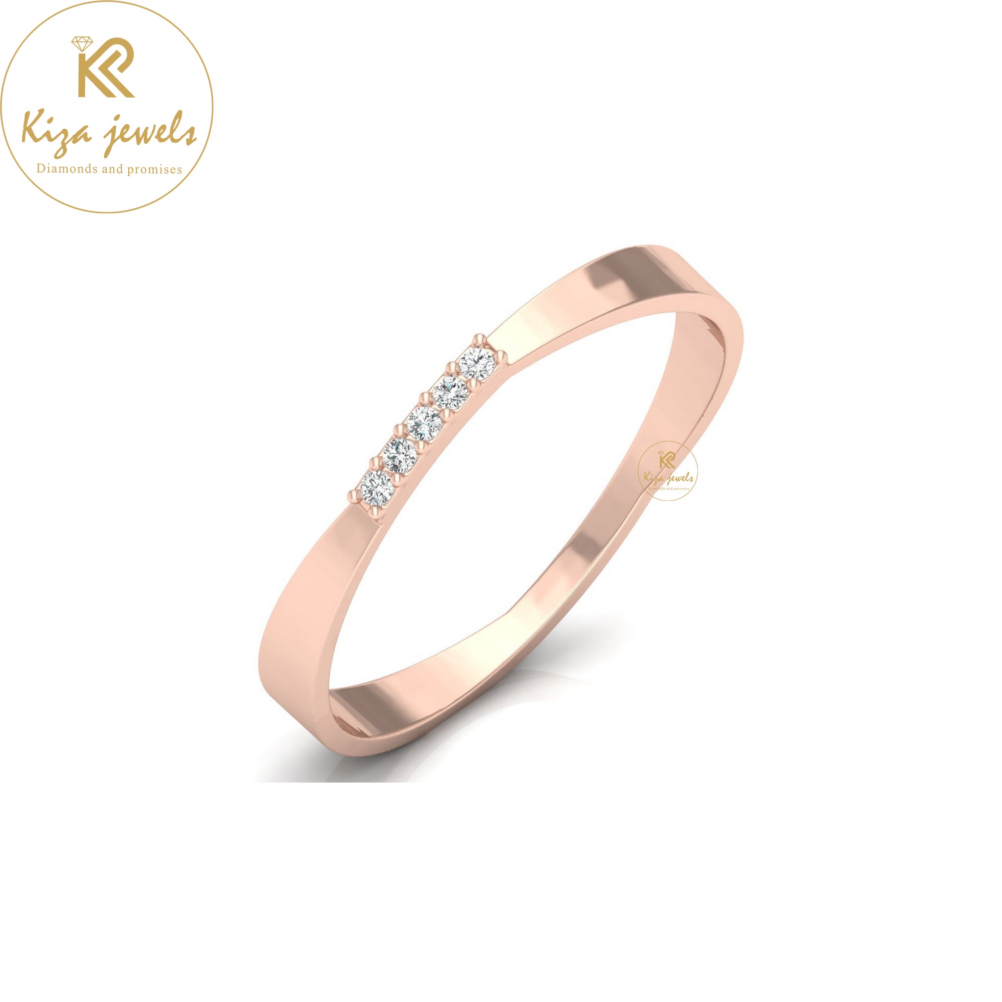 0.025 TDW Round Cut Minimalist Diamond Ring