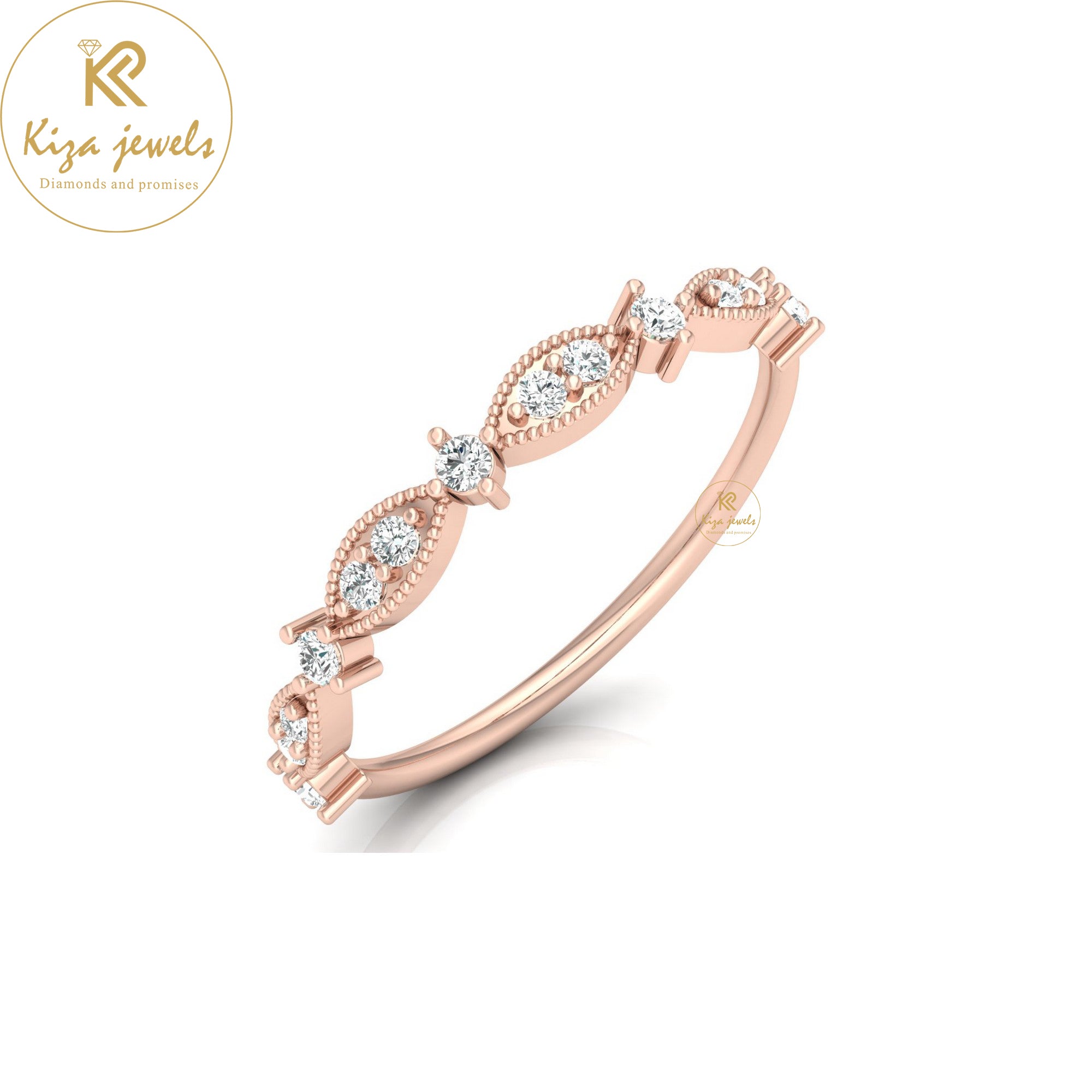 0.17 TDW Round Cut Minimalist Diamond Ring