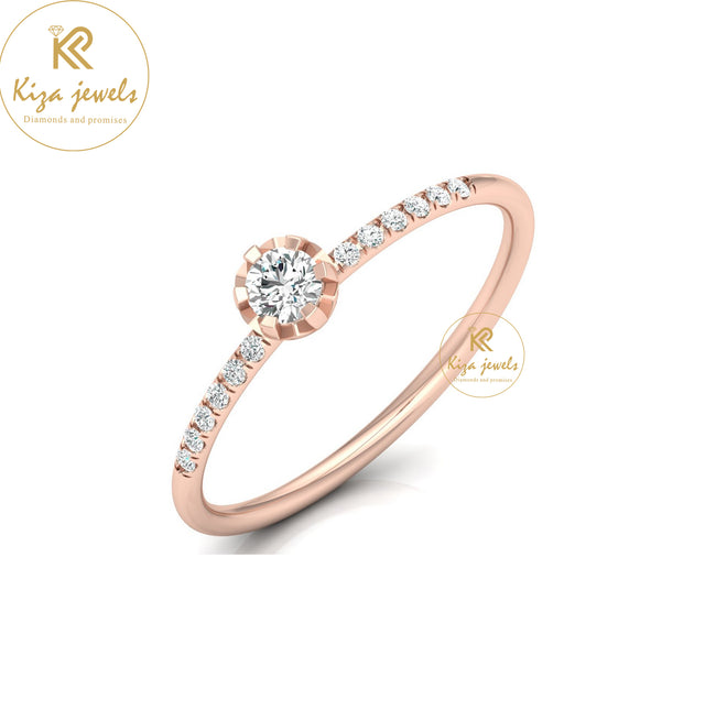 0.19 TDW Round Cut Minimalist Diamond Ring