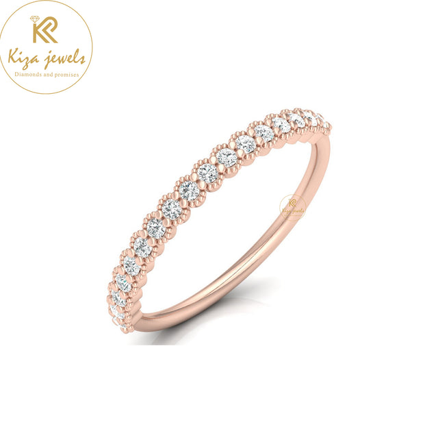 0.19 TDW Round Cut Minimalist Diamond Ring