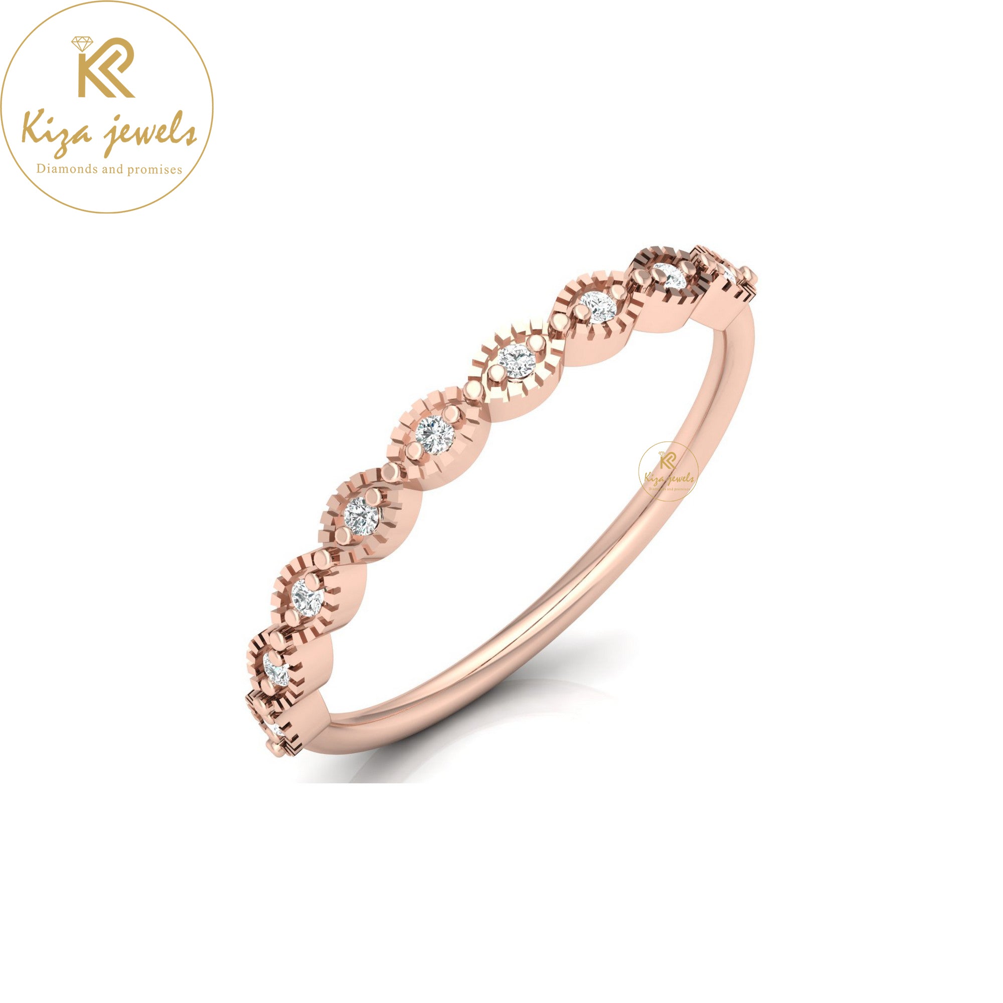 0.06 TDW Round Cut Minimalist Diamond Ring