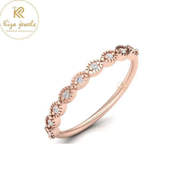 0.06 TDW Round Cut Minimalist Diamond Ring