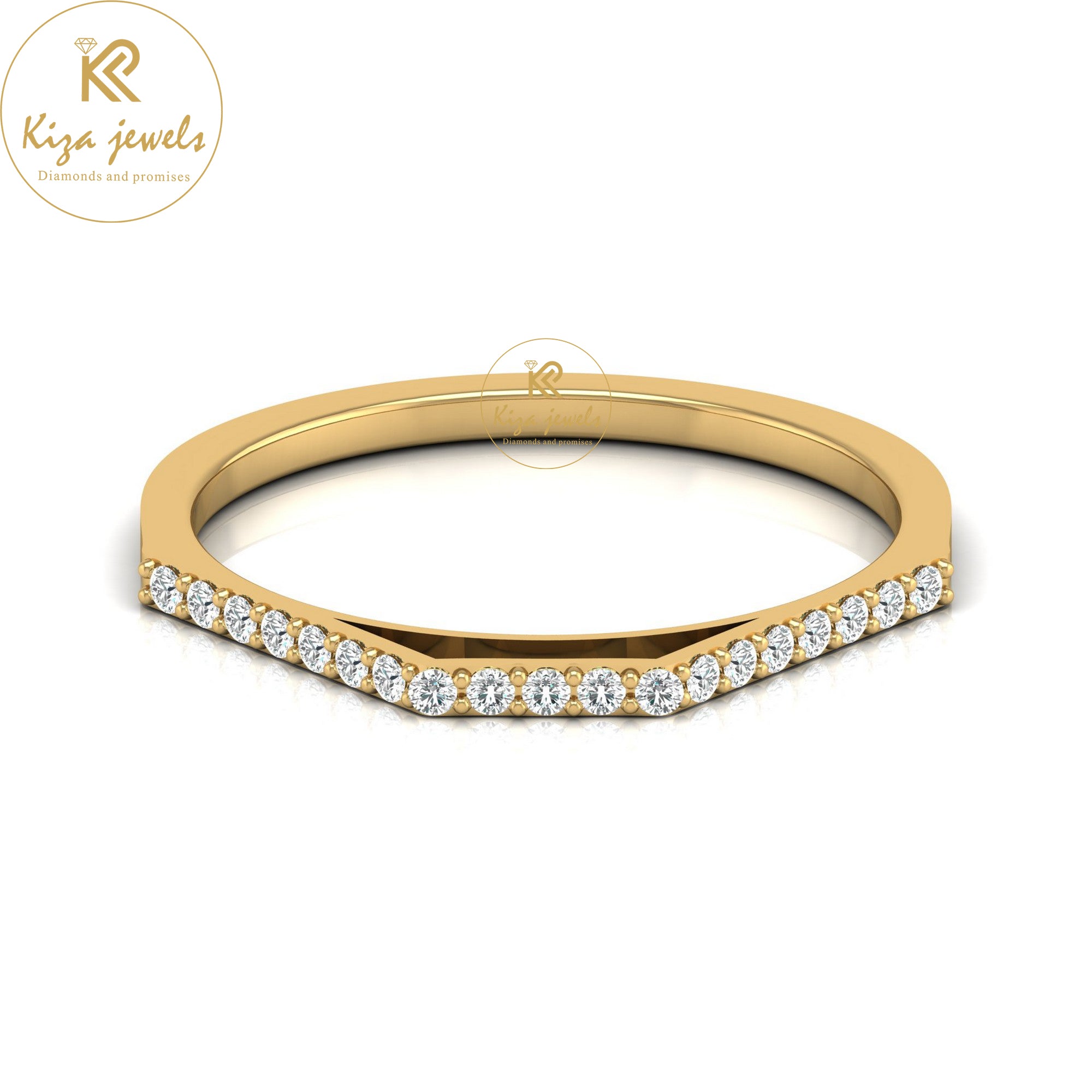 0.12 TDW Round Cut Minimalist Diamond Ring