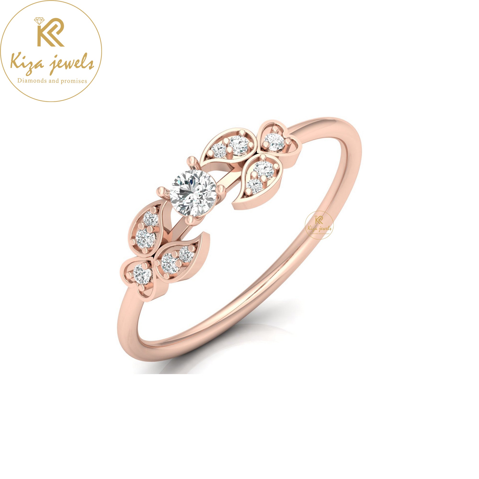 0.17 TDW Round Cut Minimalist Diamond Ring