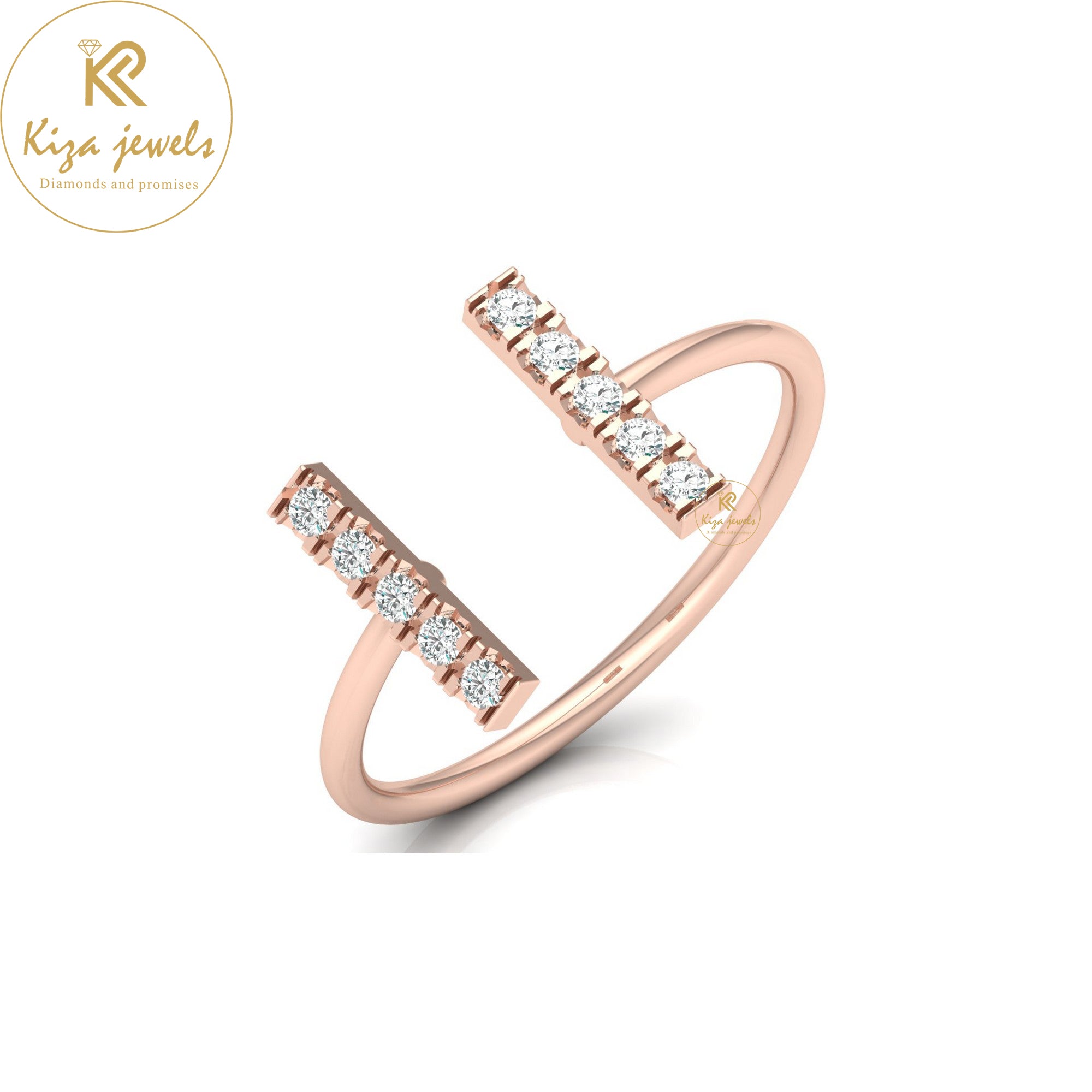 0.13 TDW Round Cut Minimalist Diamond Ring