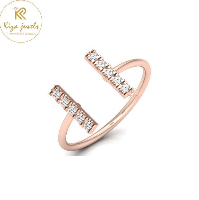 0.13 TDW Round Cut Minimalist Diamond Ring