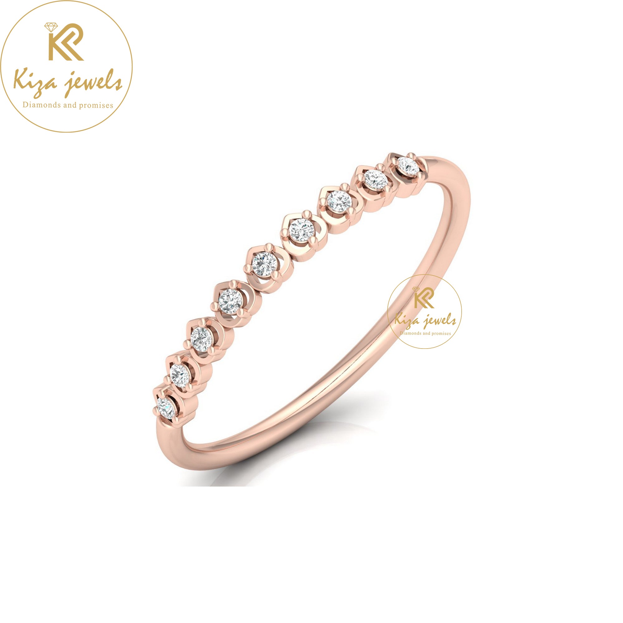 0.06 TDW Round Cut Minimalist Diamond Ring