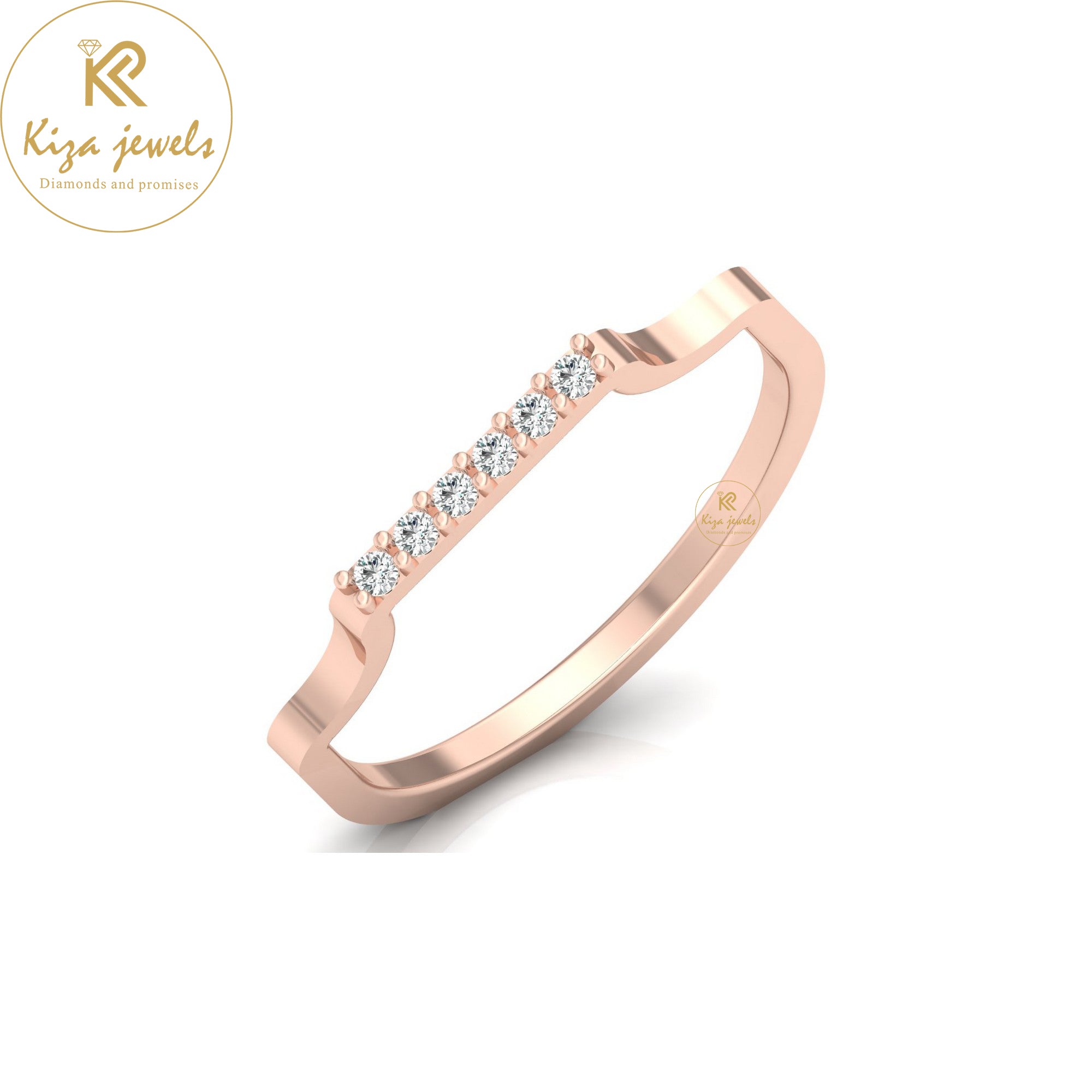 0.06 TDW Round Cut Minimalist Diamond Ring