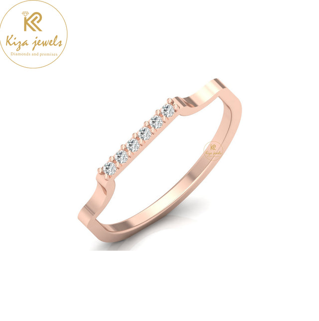 0.06 TDW Round Cut Minimalist Diamond Ring