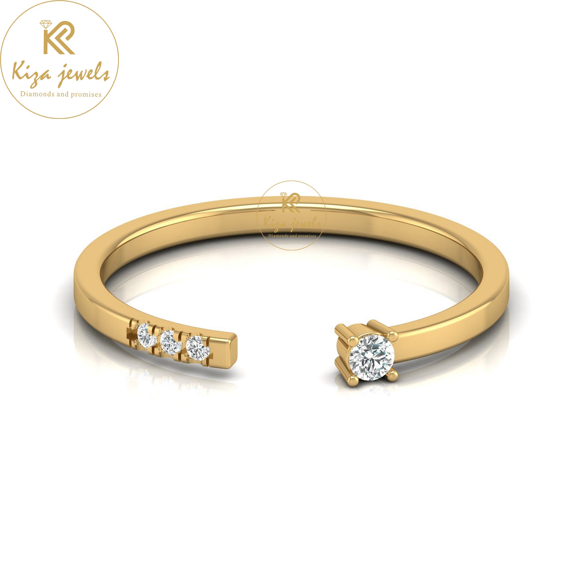 0.06 TDW Round Cut Minimalist Diamond Ring