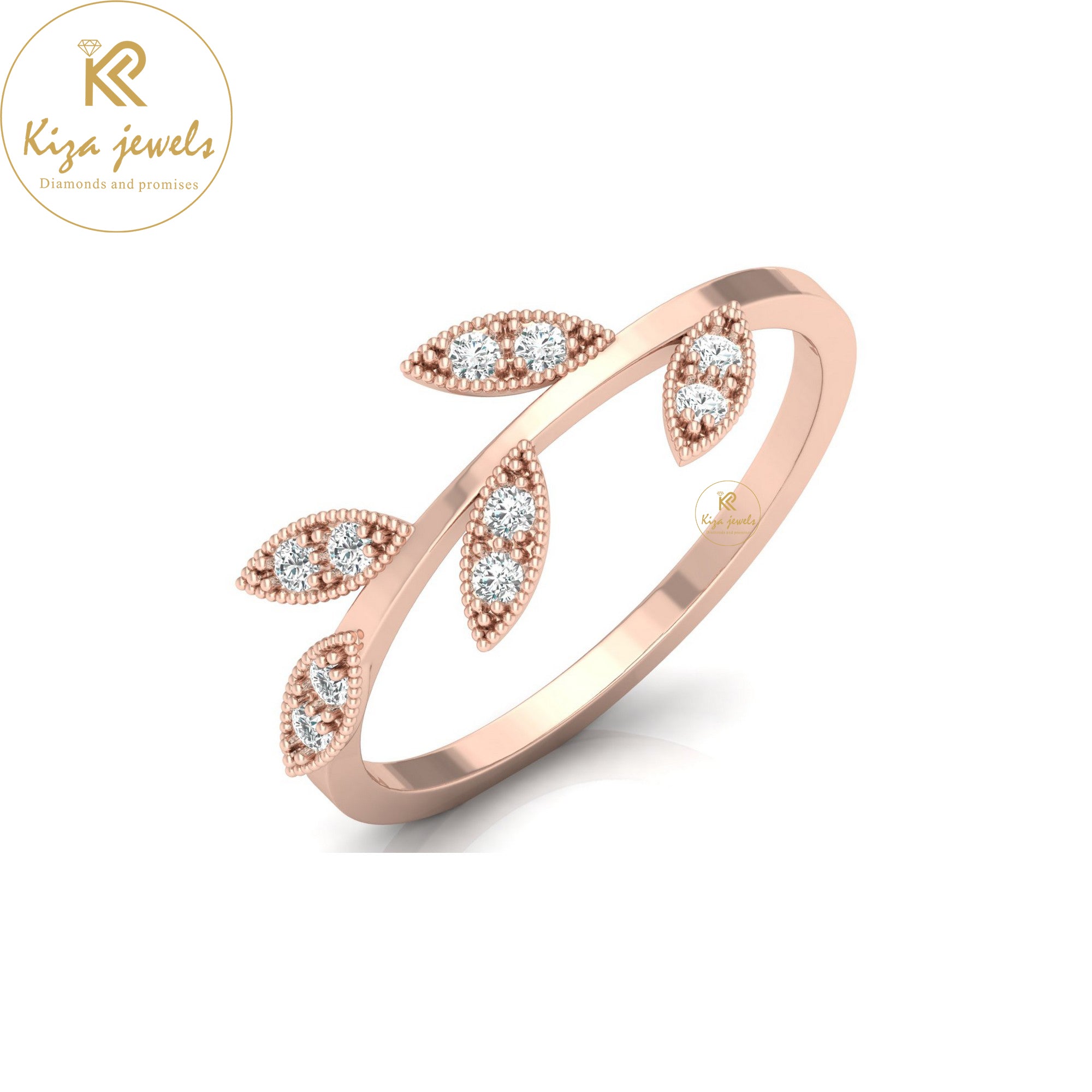 0.13 TDW Round Cut Minimalist Diamond Ring