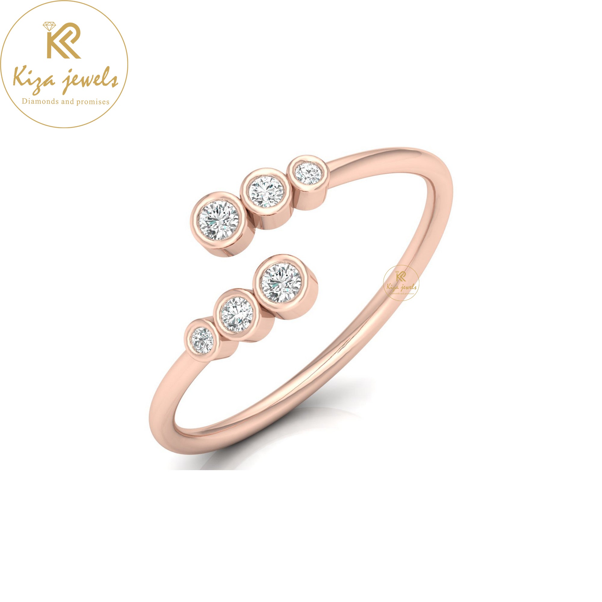 0.11 TDW Round Cut Minimalist Diamond Ring