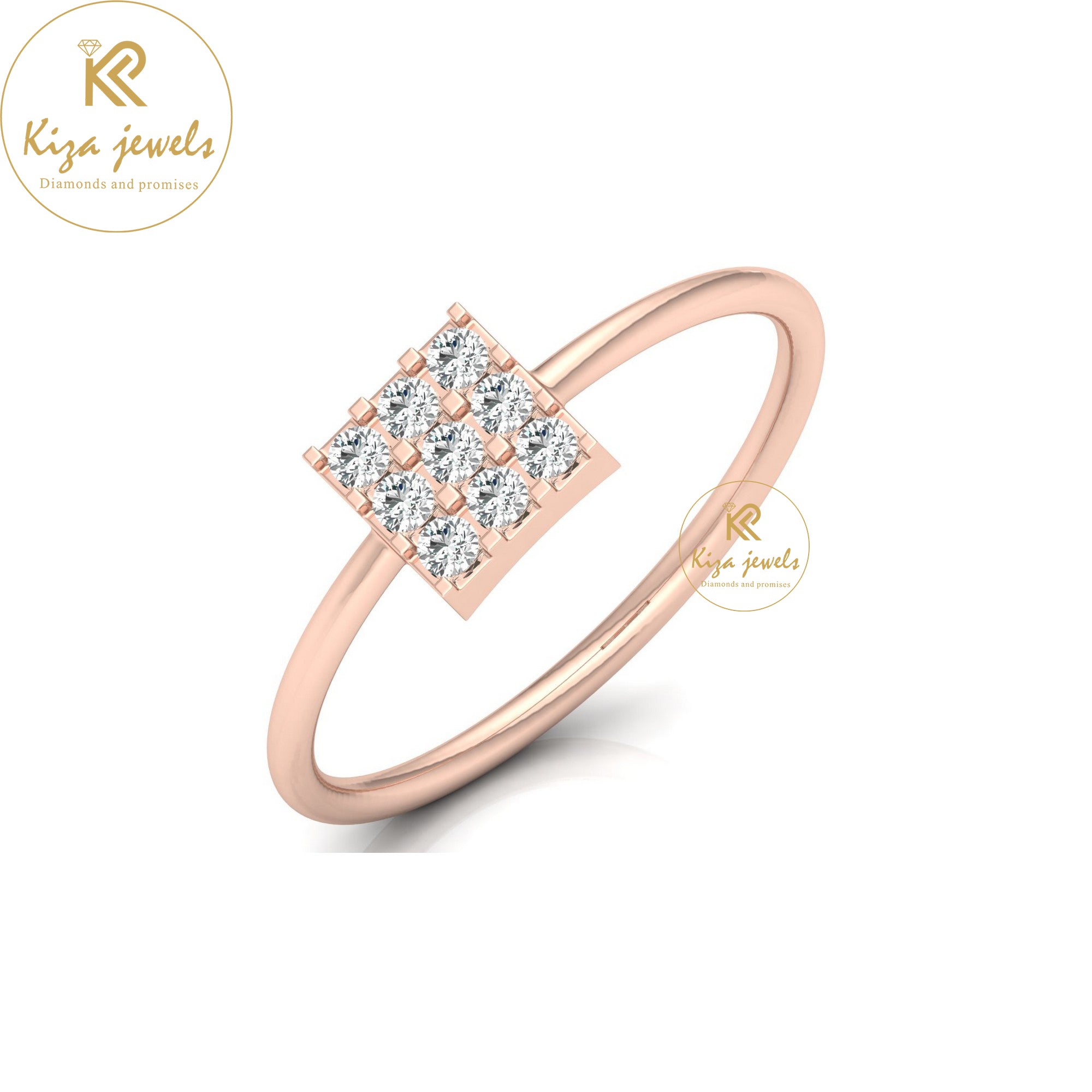 0.17 TDW Round Cut Minimalist Diamond Ring