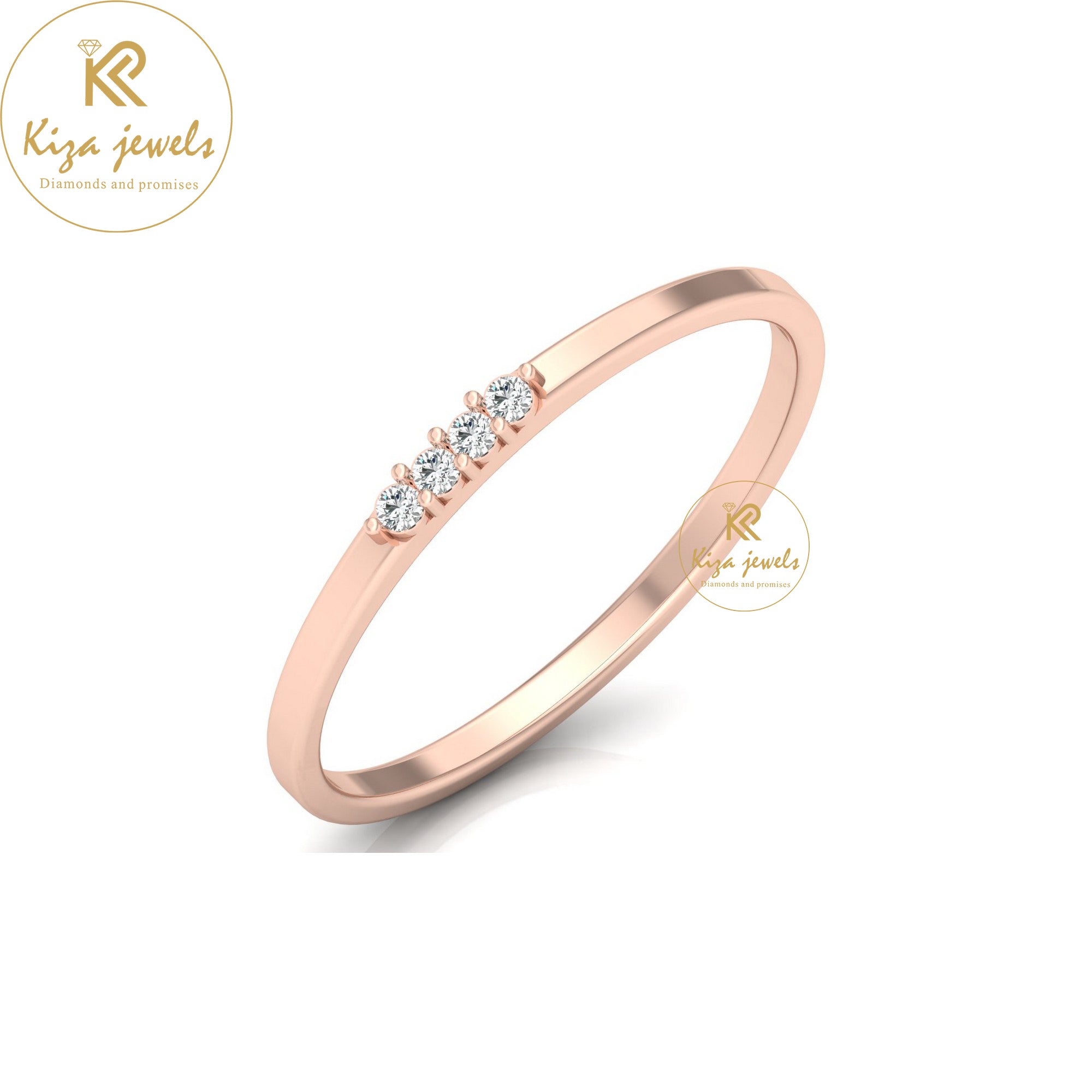 0.033 TDW Round Cut Minimalist Diamond Ring
