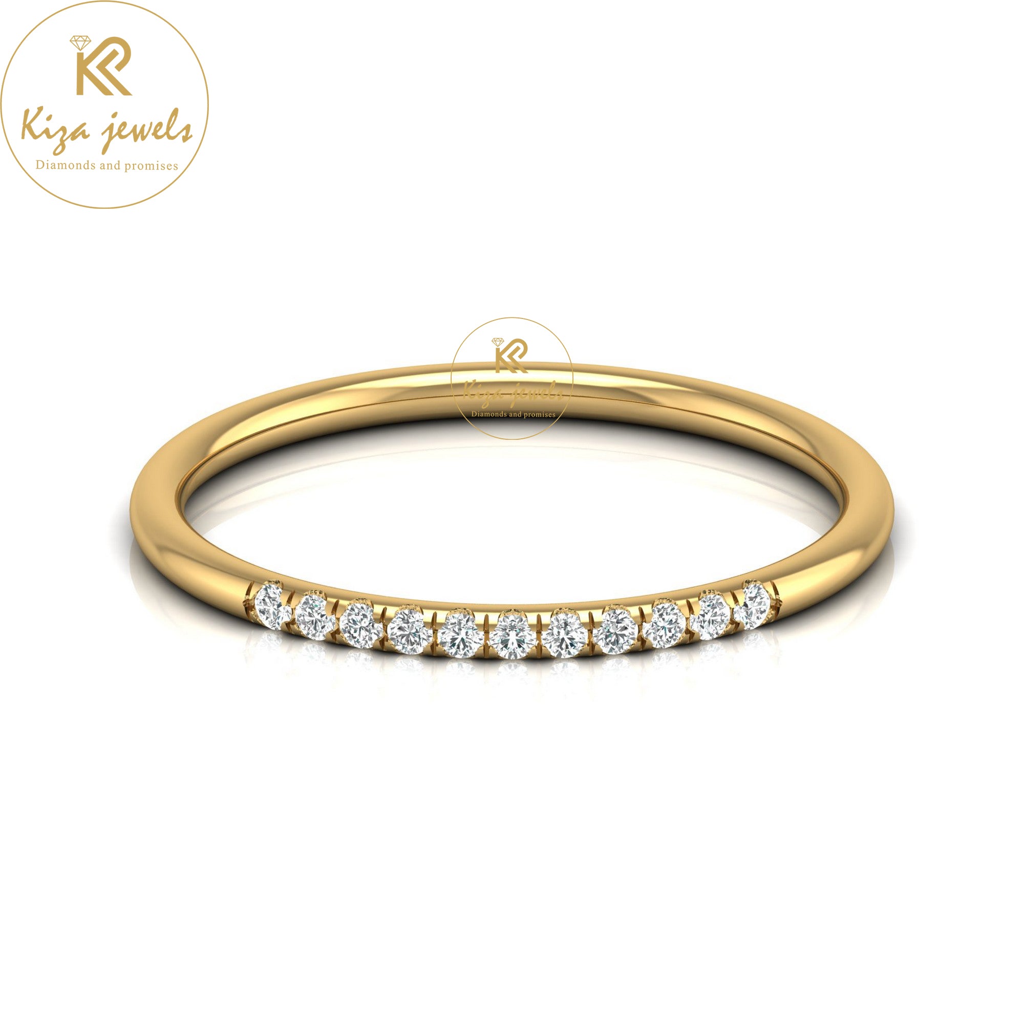 0.07 TDW Round Cut Minimalist Diamond Ring