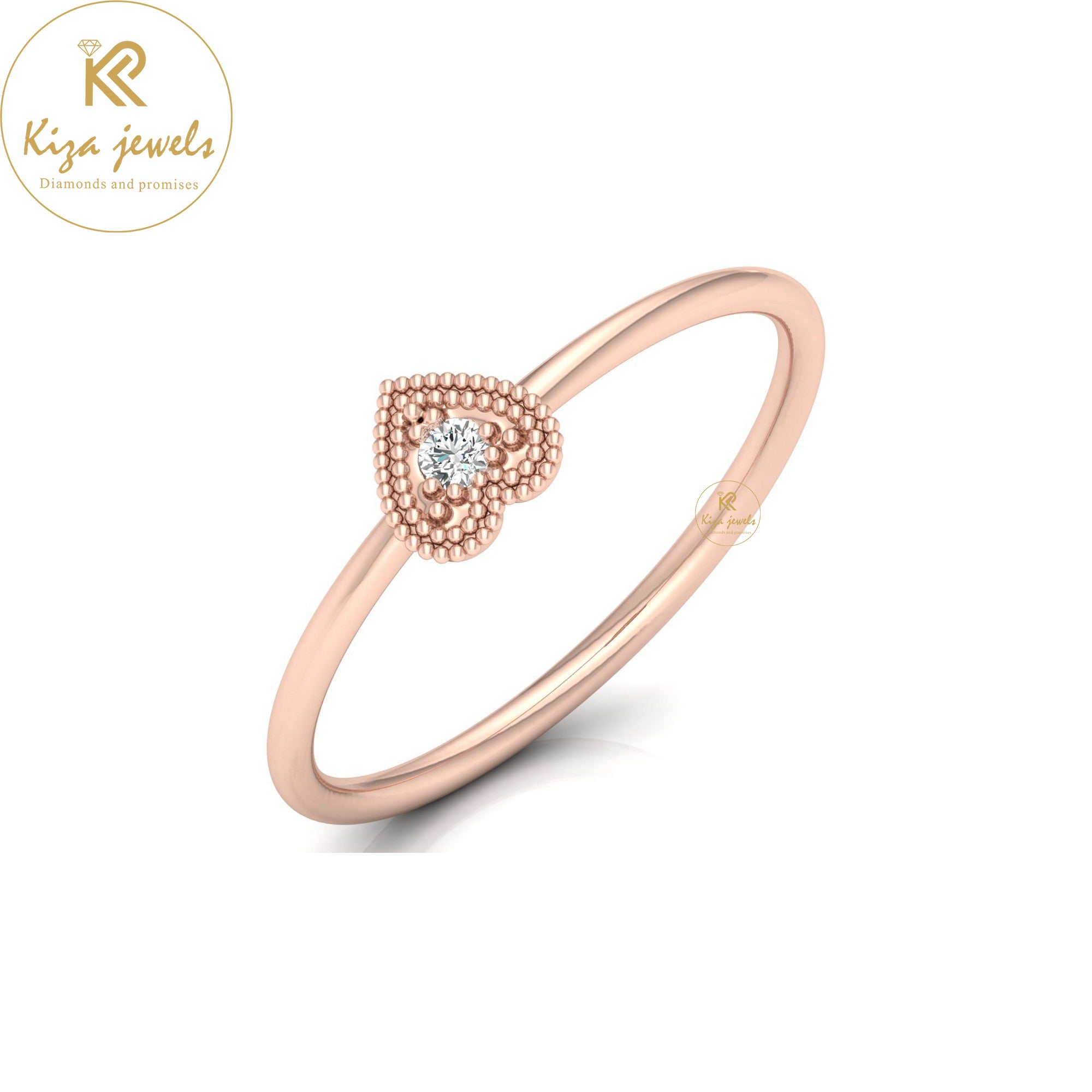 0.03 TDW Round Cut Minimalist Diamond Ring