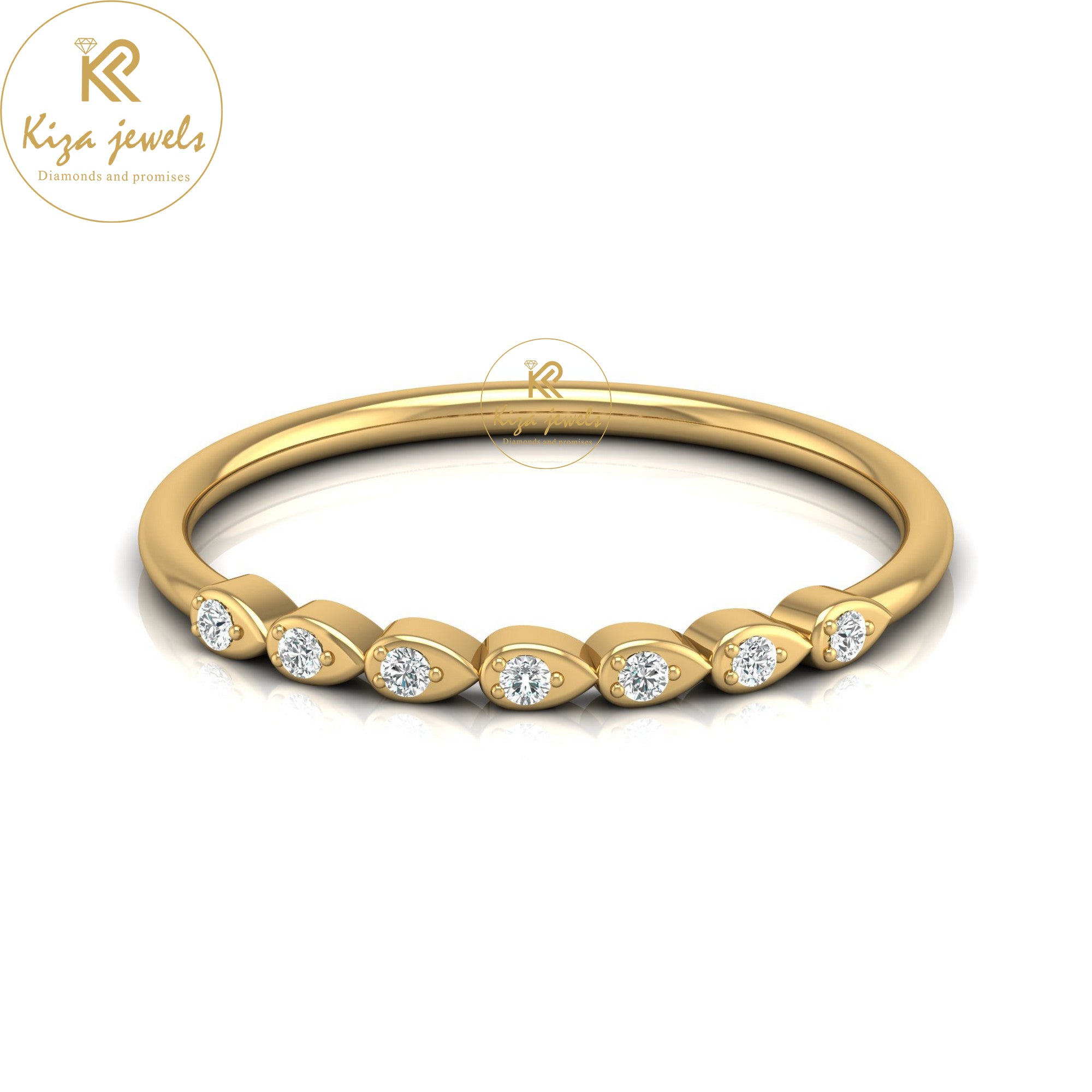 0.05 TDW Round Cut Minimalist Diamond Ring