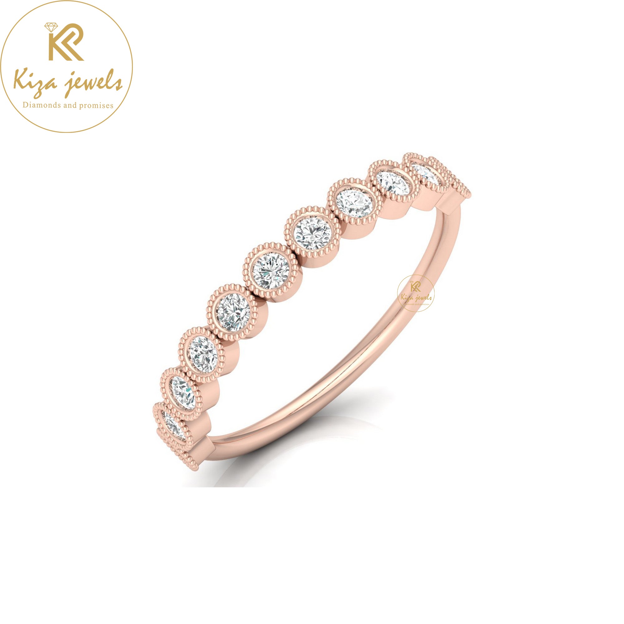 0.33 TDW Round Cut Minimalist Diamond Ring