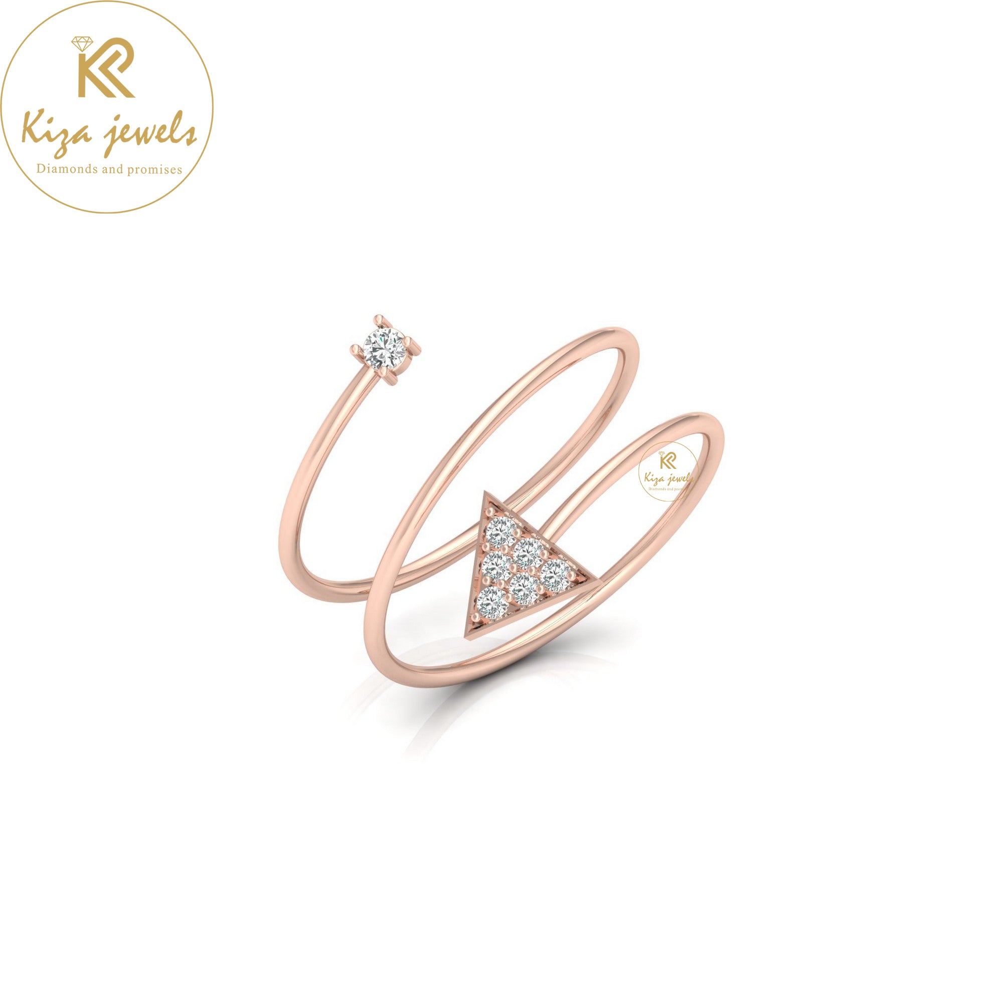 0.11 TDW Round Cut Minimalist Diamond Ring