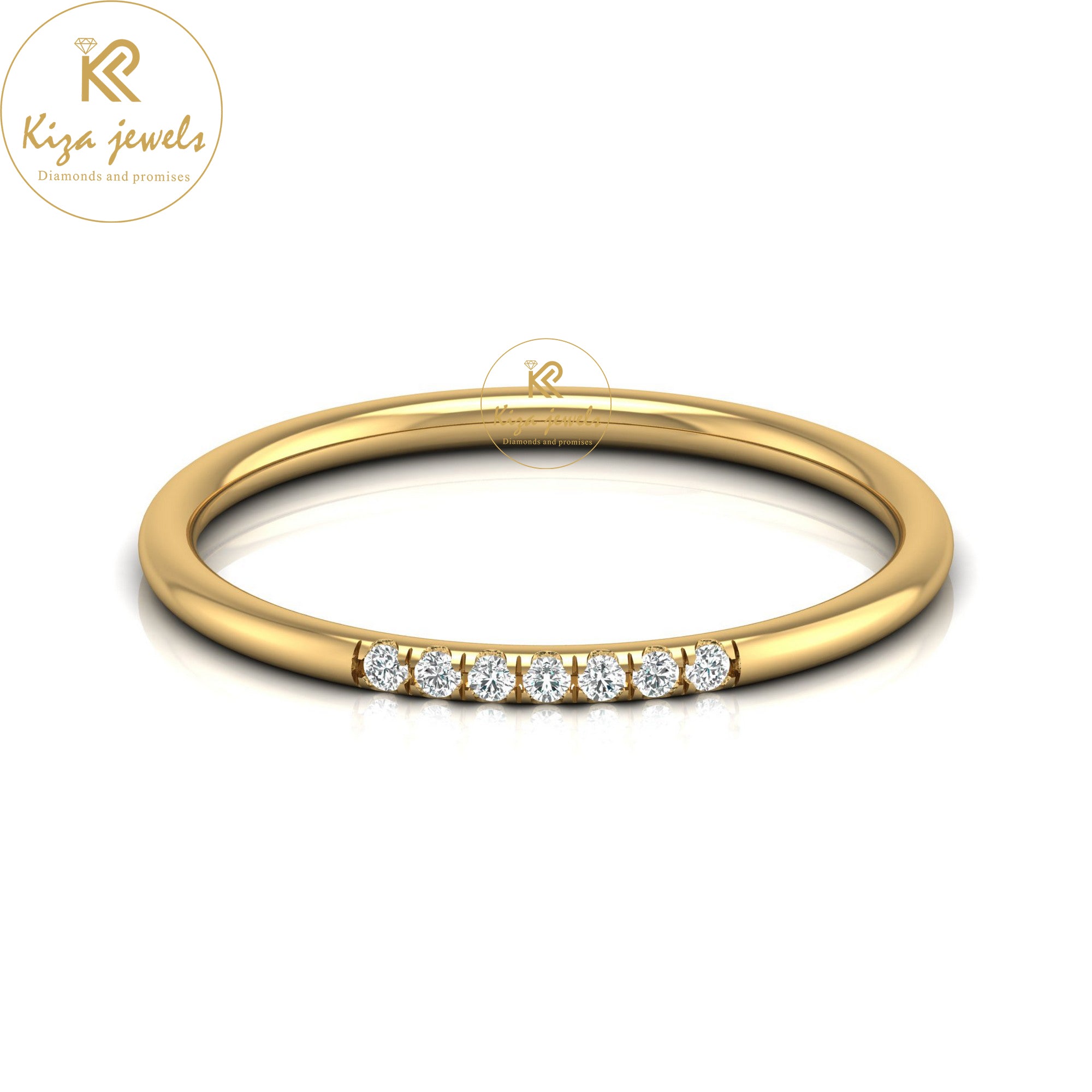 0.05 TDW Round Cut Minimalist Diamond Ring