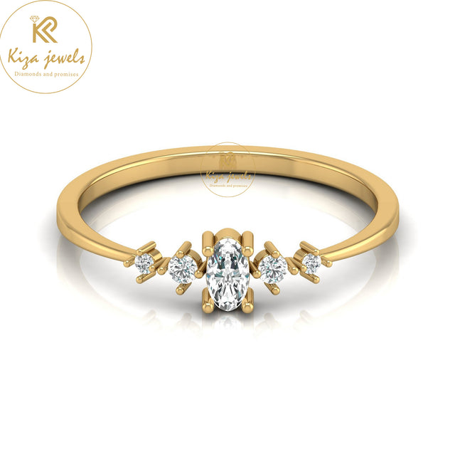 0.17 TDW Round & Oval Cut Minimalist Diamond Ring