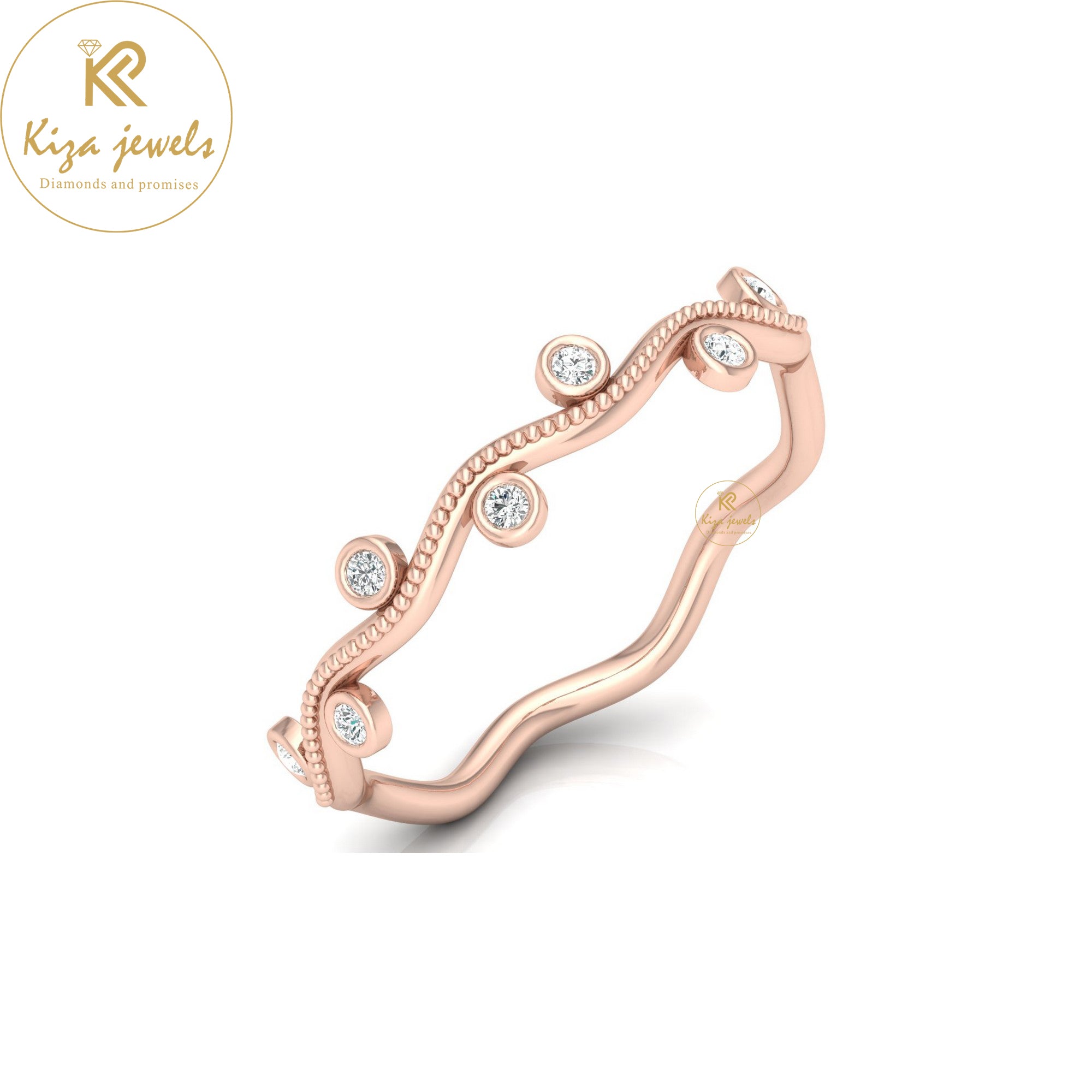 0.06 TDW Round Cut Minimalist Diamond Ring