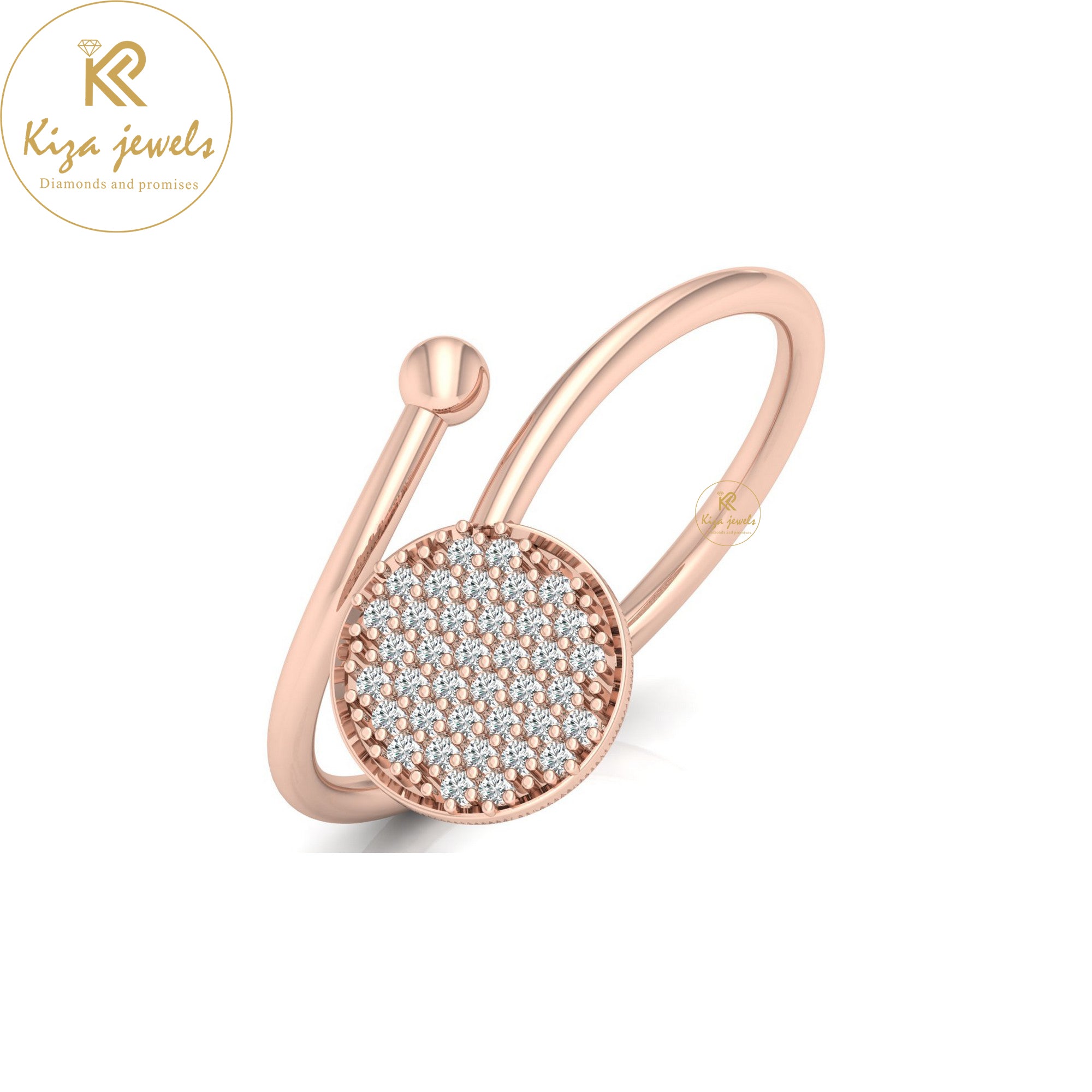 0.14 TDW Round Cut Minimalist Diamond Ring