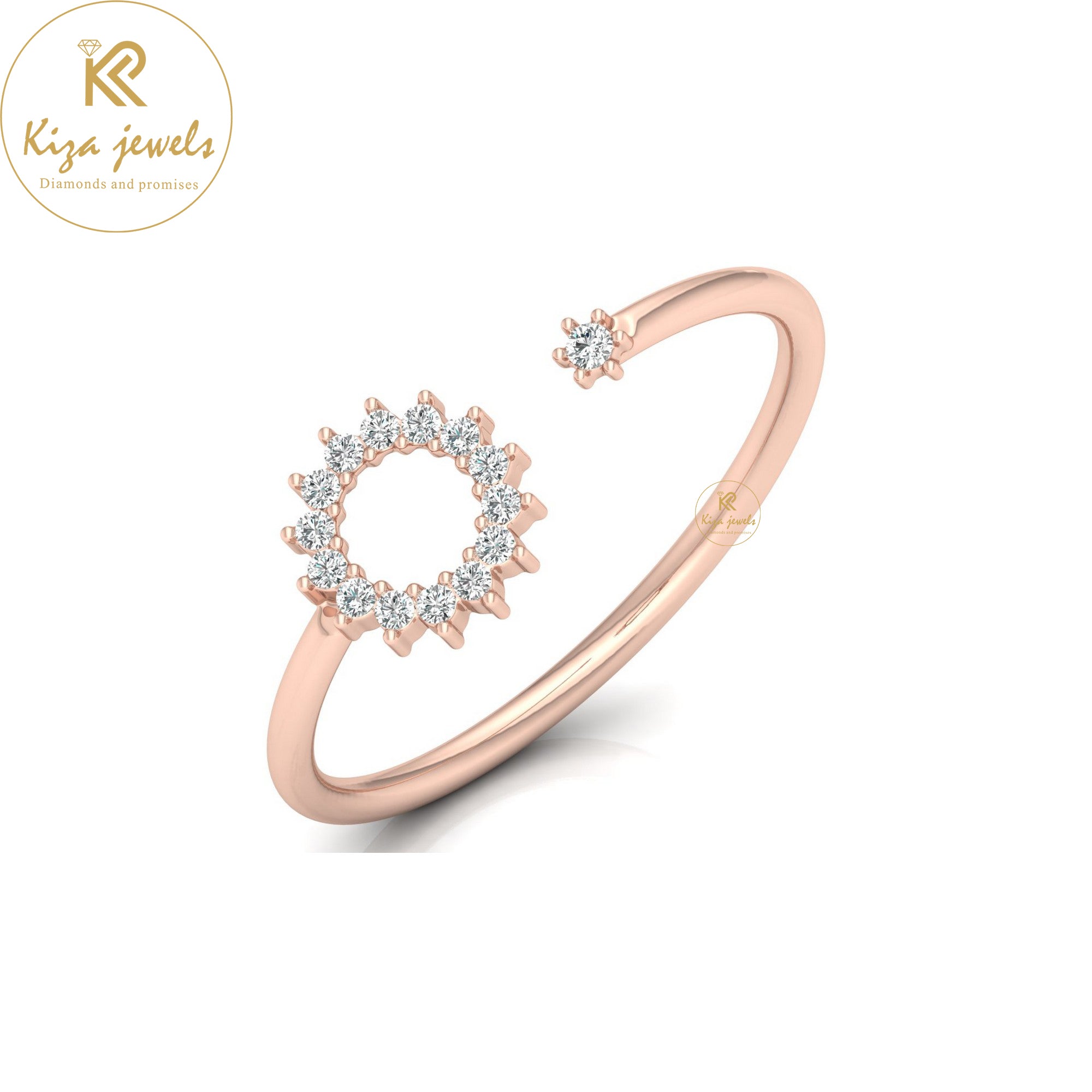 0.08 TDW Round Cut Minimalist Diamond Ring