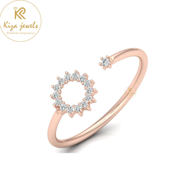 0.08 TDW Round Cut Minimalist Diamond Ring