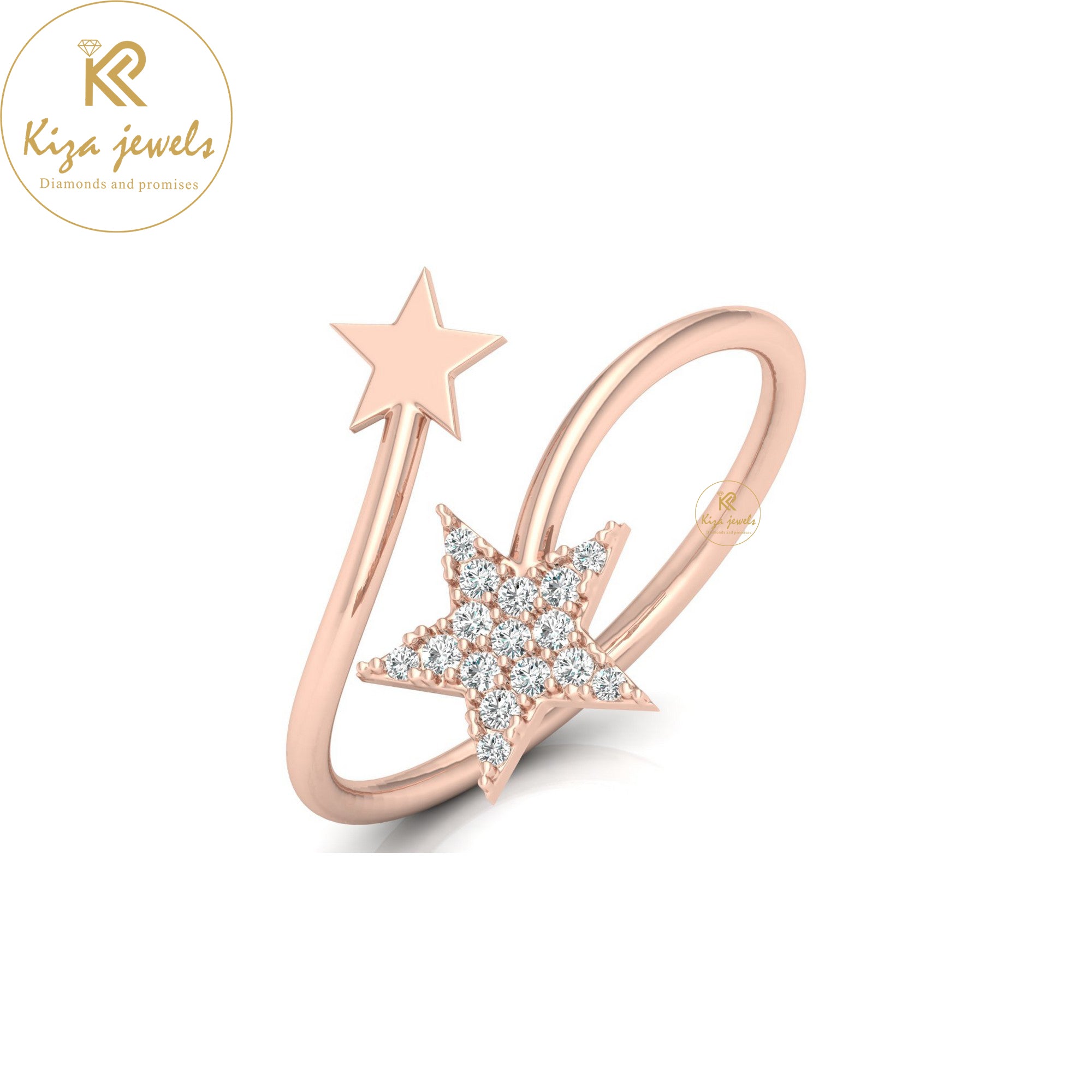 0.09 TDW Round Cut Minimalist Diamond Ring