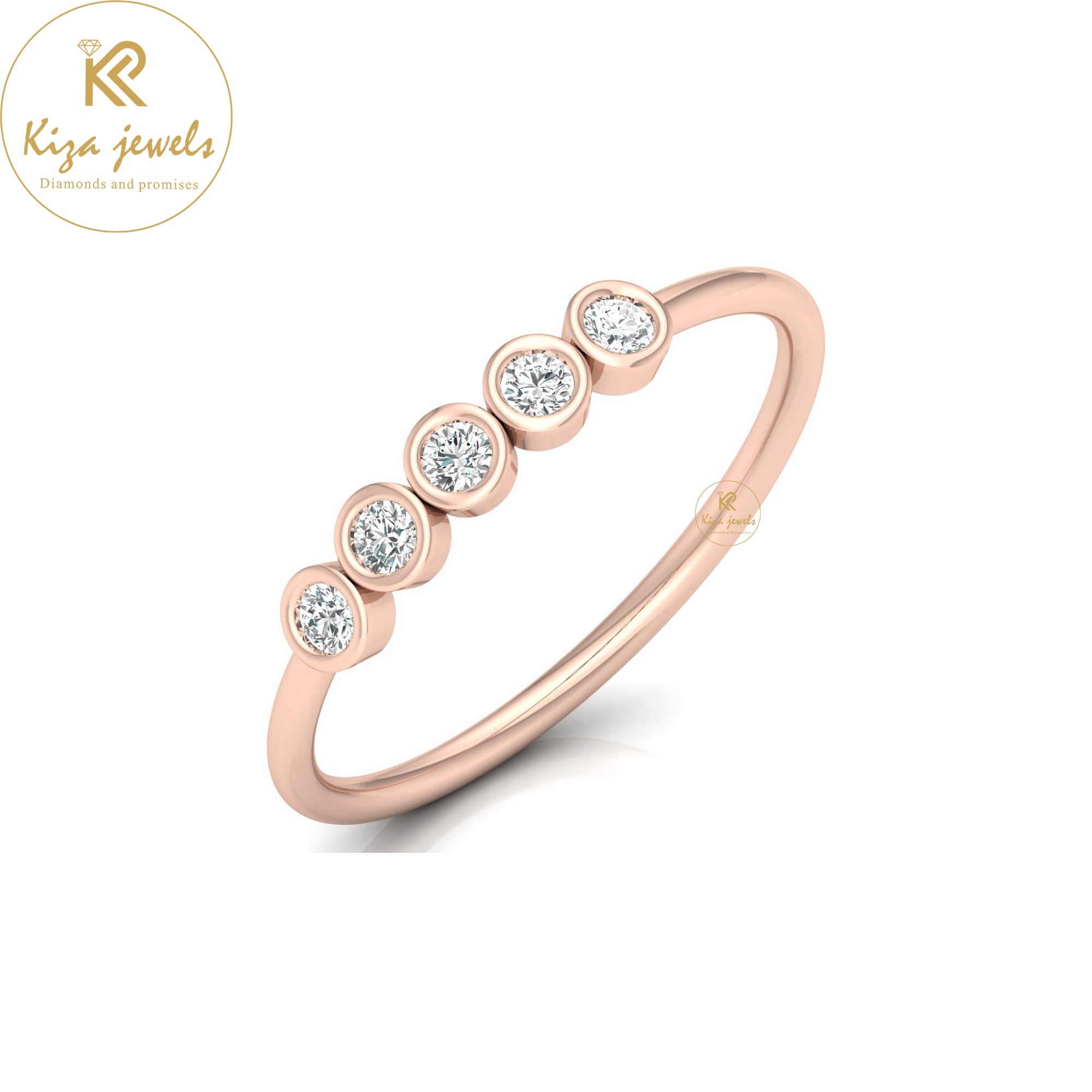 0.15 TDW Round Cut Minimalist Diamond Ring